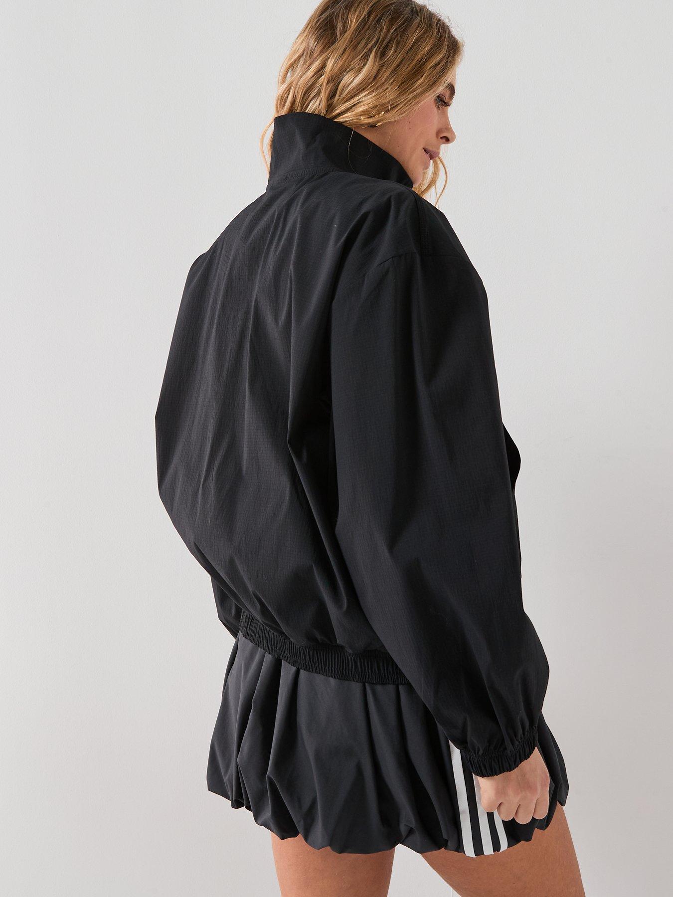 Image 2 of 6 of adidas Originals Womens Essentials Cropped Woven Windbreaker - Black