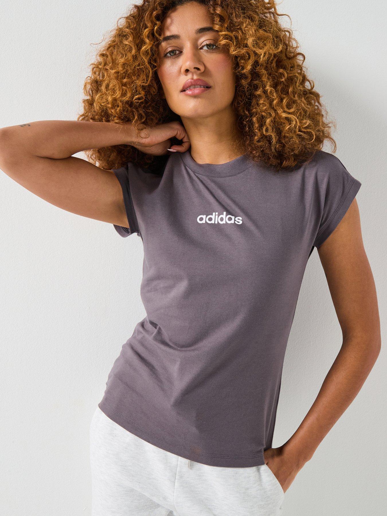 adidas Sportswear Women's Essentials Linear Cotton T-Shirt - Grey