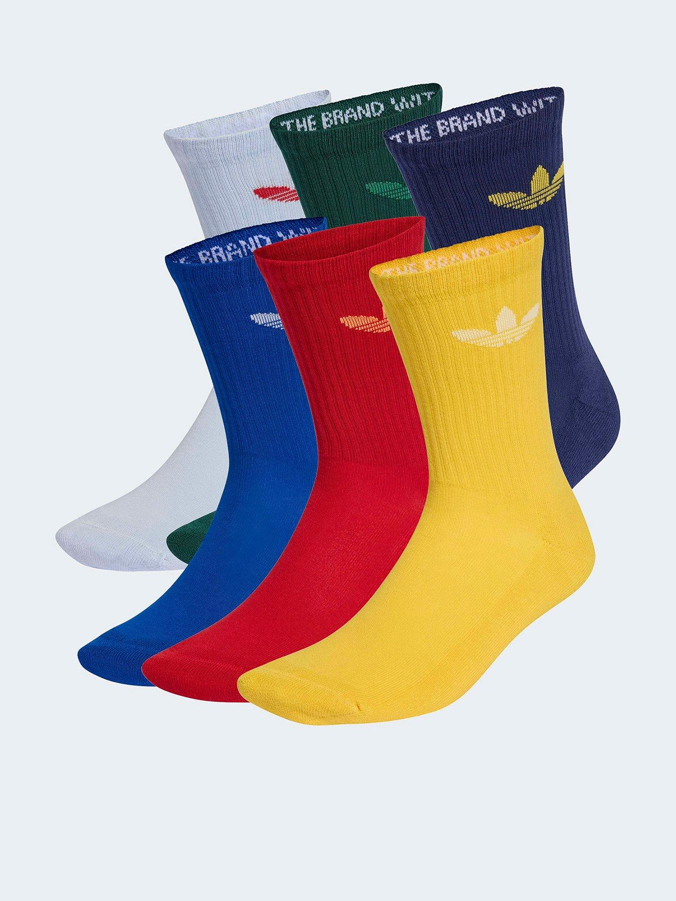 adidas Originals Unisex Trefoil Crew Sock 6 Pack - Multi