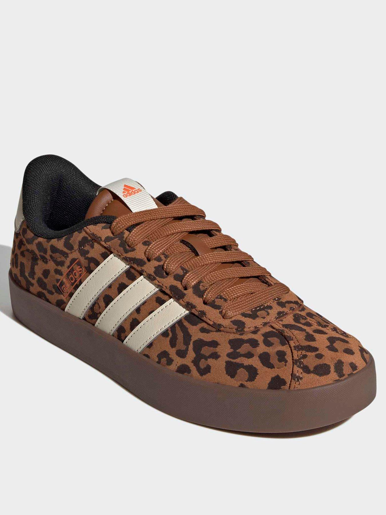 Image 2 of 6 of adidas Sportswear Womens Vl Court Leopard Trainers - Brown