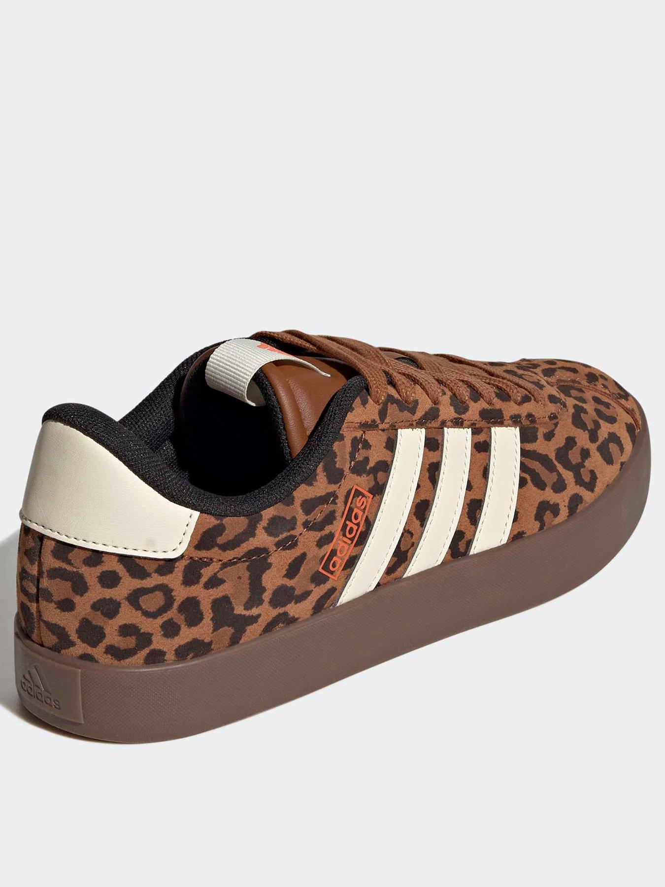 Image 3 of 6 of adidas Sportswear Womens Vl Court Leopard Trainers - Brown