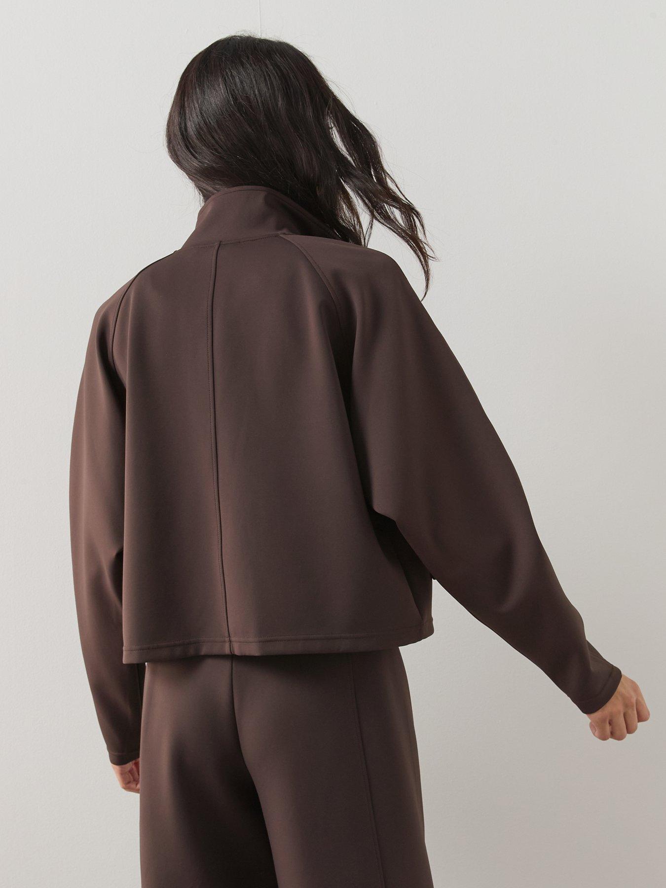 stillFront image of the-very-collection-scuba-utility-jacket-co-ord-brown