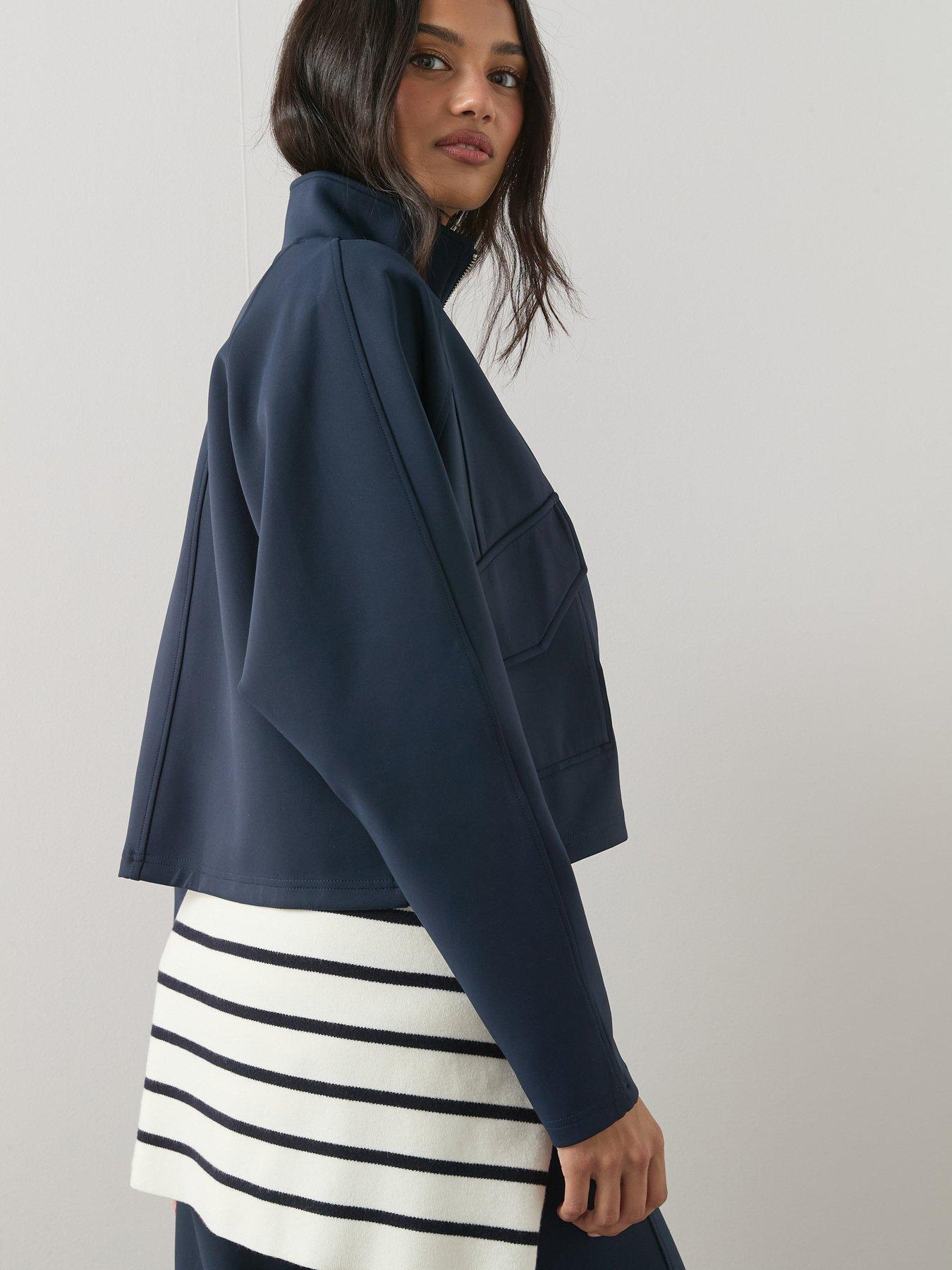 Image 2 of 6 of The Very Collection Scuba Utility Jacket Co-Ord - Navy