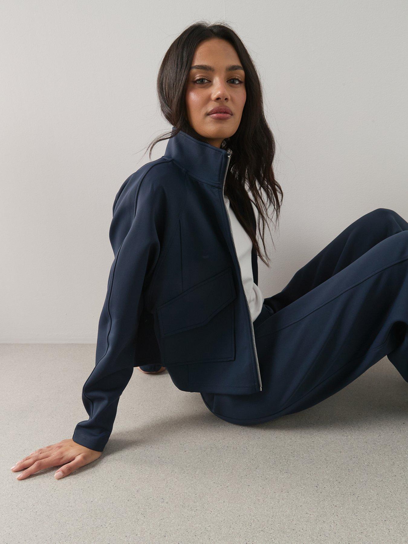 Image 4 of 6 of The Very Collection Scuba Utility Jacket Co-Ord - Navy