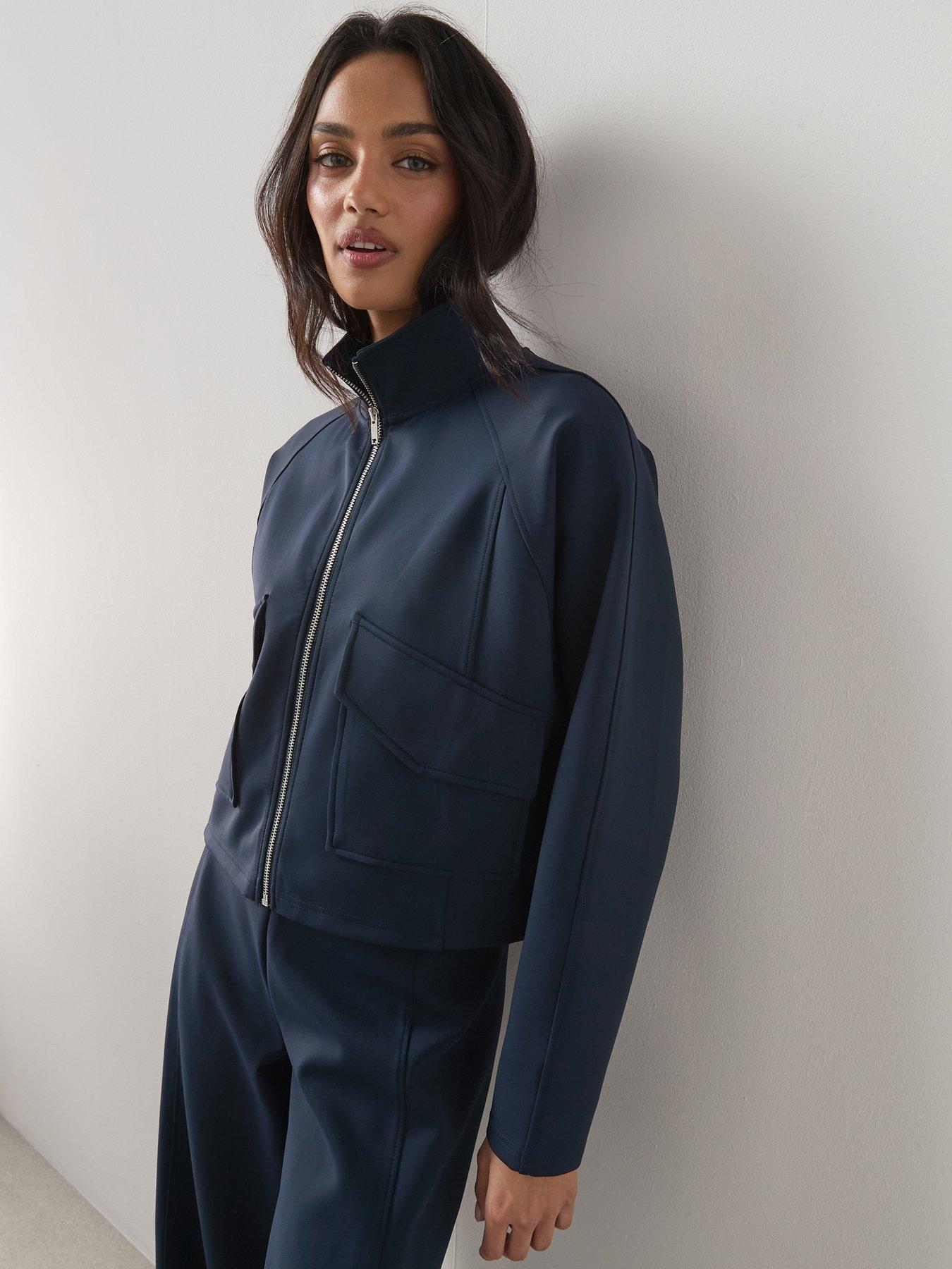 Image 5 of 6 of The Very Collection Scuba Utility Jacket Co-Ord - Navy