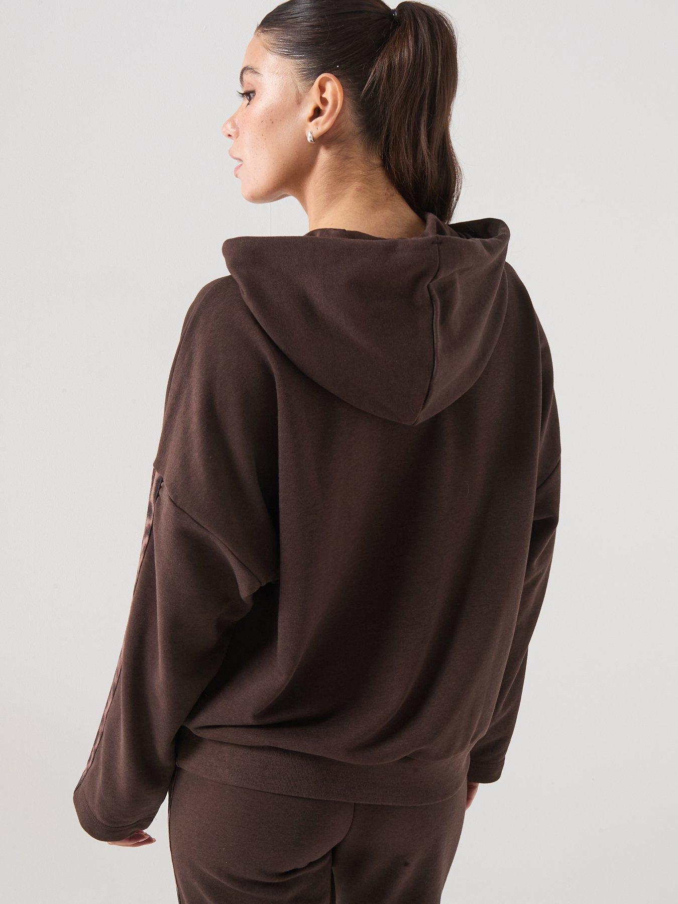 Image 2 of 6 of adidas Sportswear Womens Essentials Leopard Print French Terry Hoodie - Brown