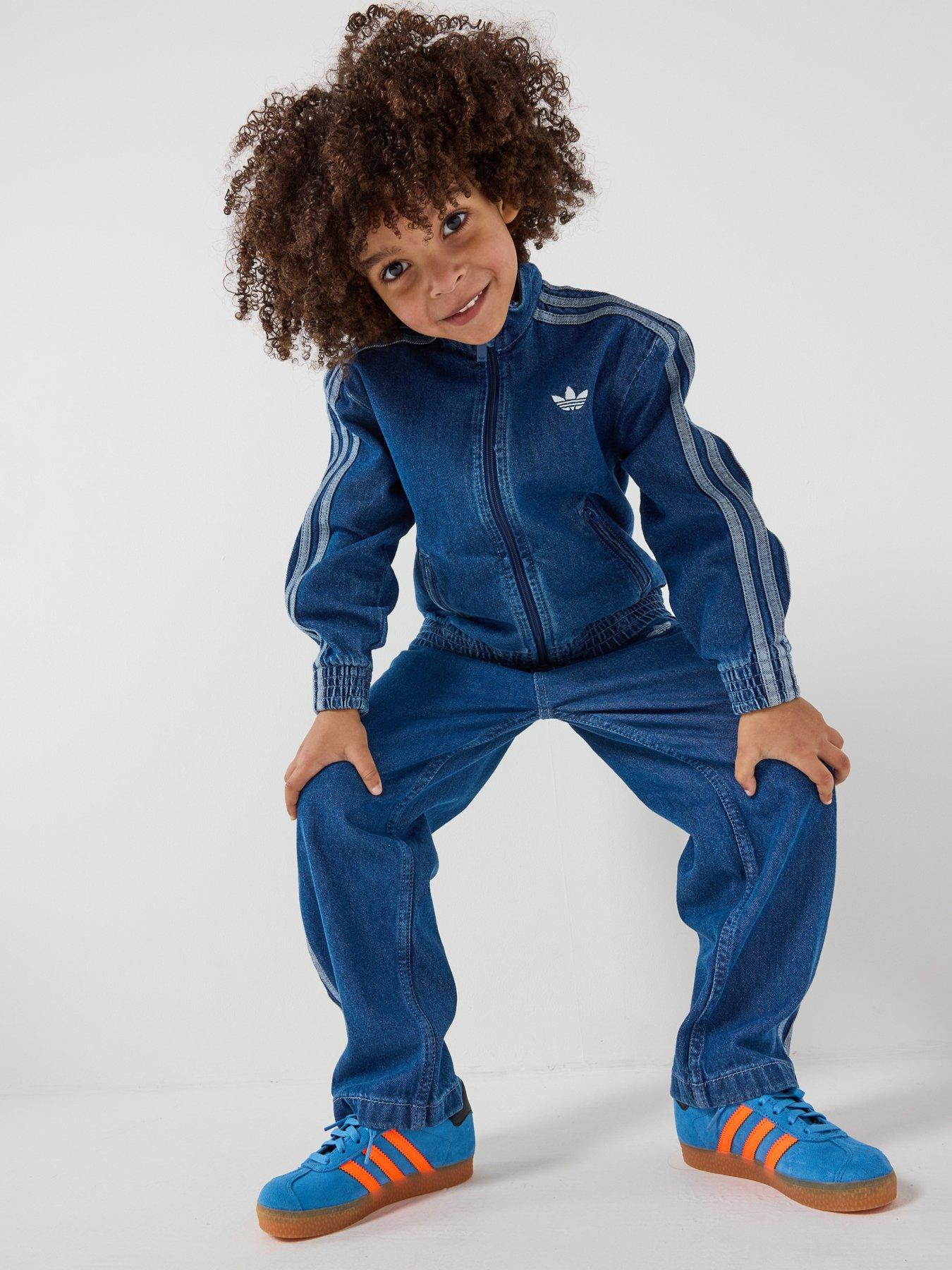 adidas Originals Kids Unisex Firebird Denim Tracksuit Top - Blue