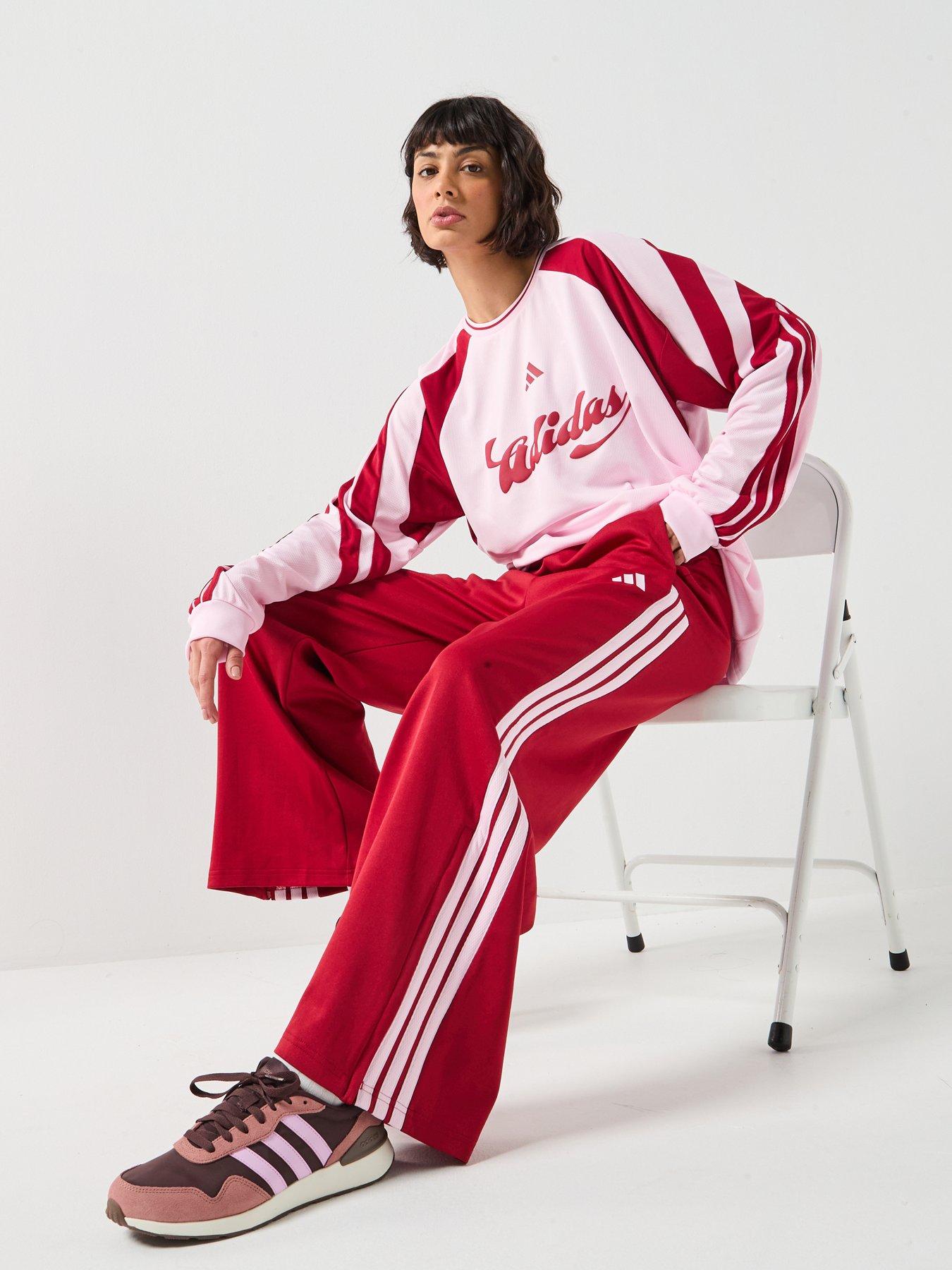 Image 4 of 6 of adidas Sportswear Women's House Of Tiro Wide Leg Pants - Dark Red