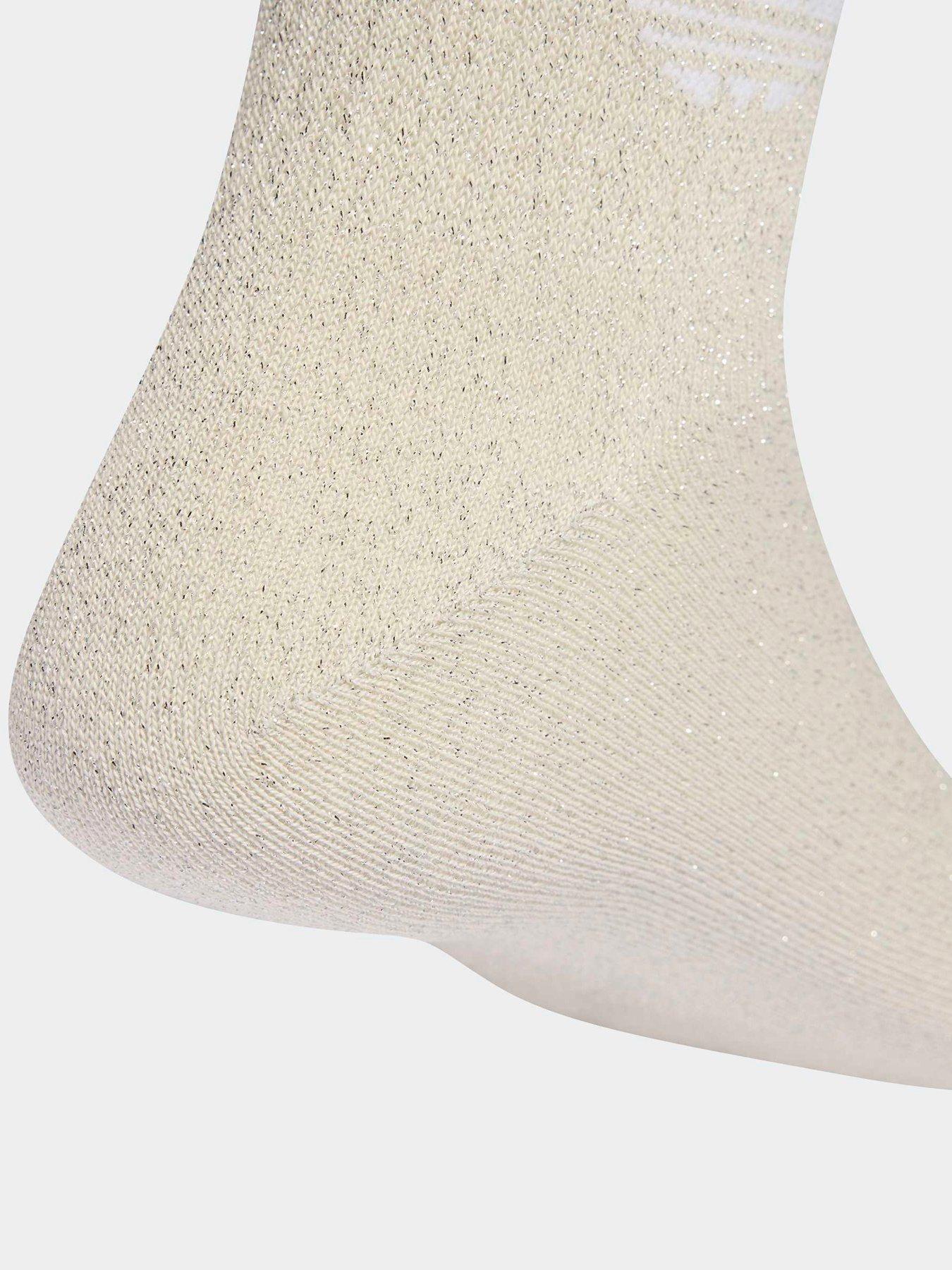 Image 4 of 4 of adidas Originals Unisex 3 Stripe Glitter Crew Socks 2 Pack - Multi