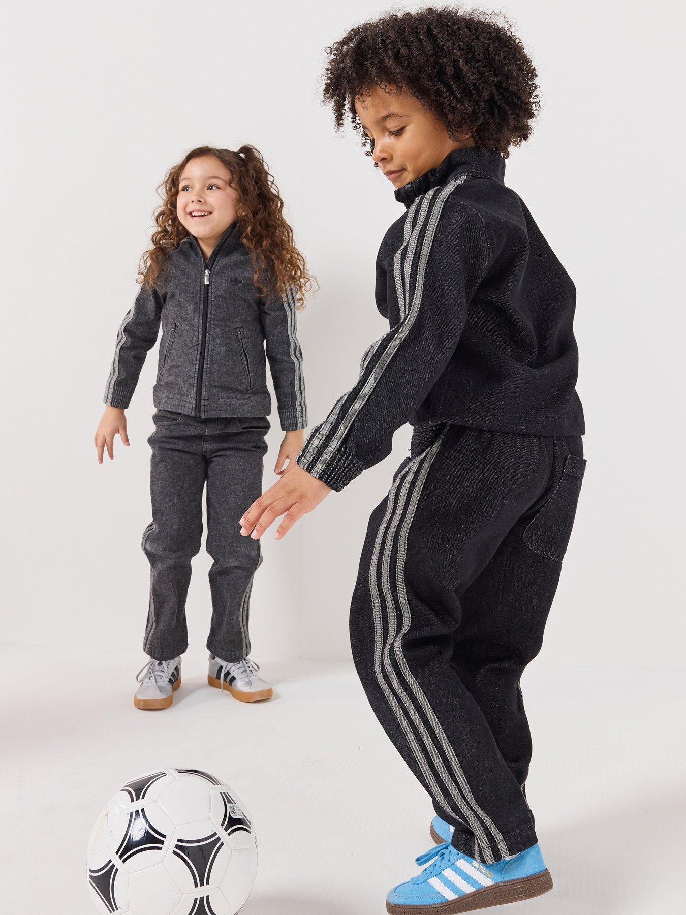 adidas Originals Kids Unisex Firebird Denim Track Pants - Black