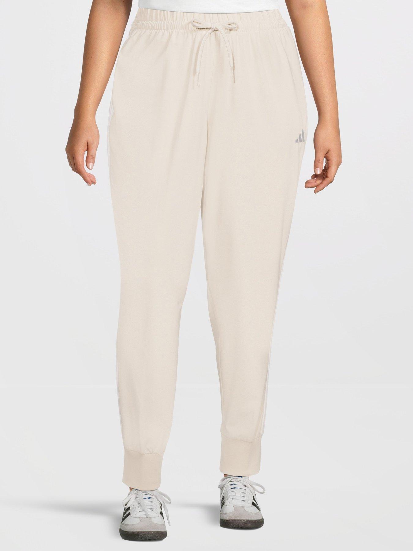 adidas Sportswear Womens Essentials 3- Stripe Jogger Pants - Beige