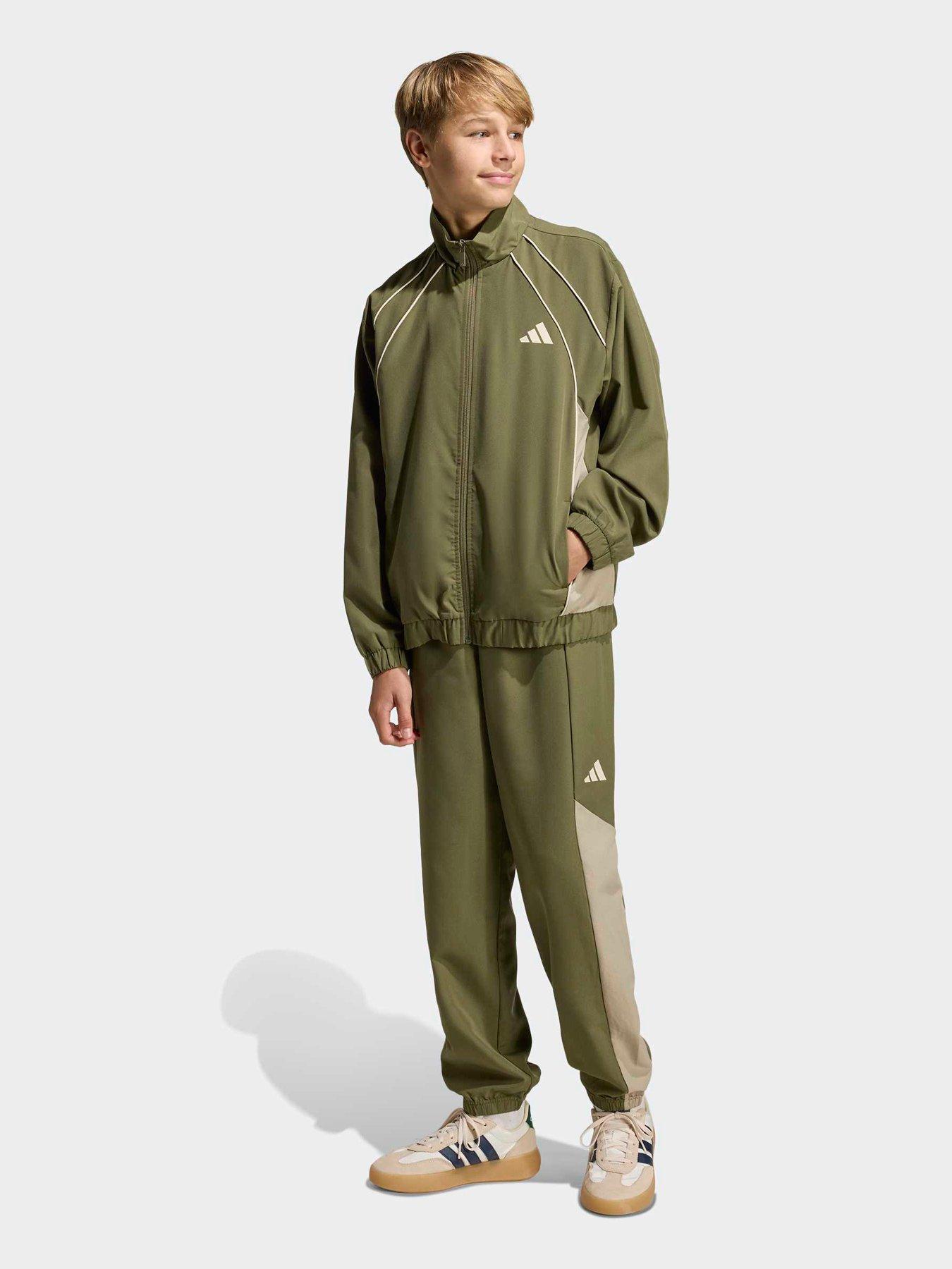 adidas-sportswear-junior-unisex-colour-block-woven-tracksuit-green