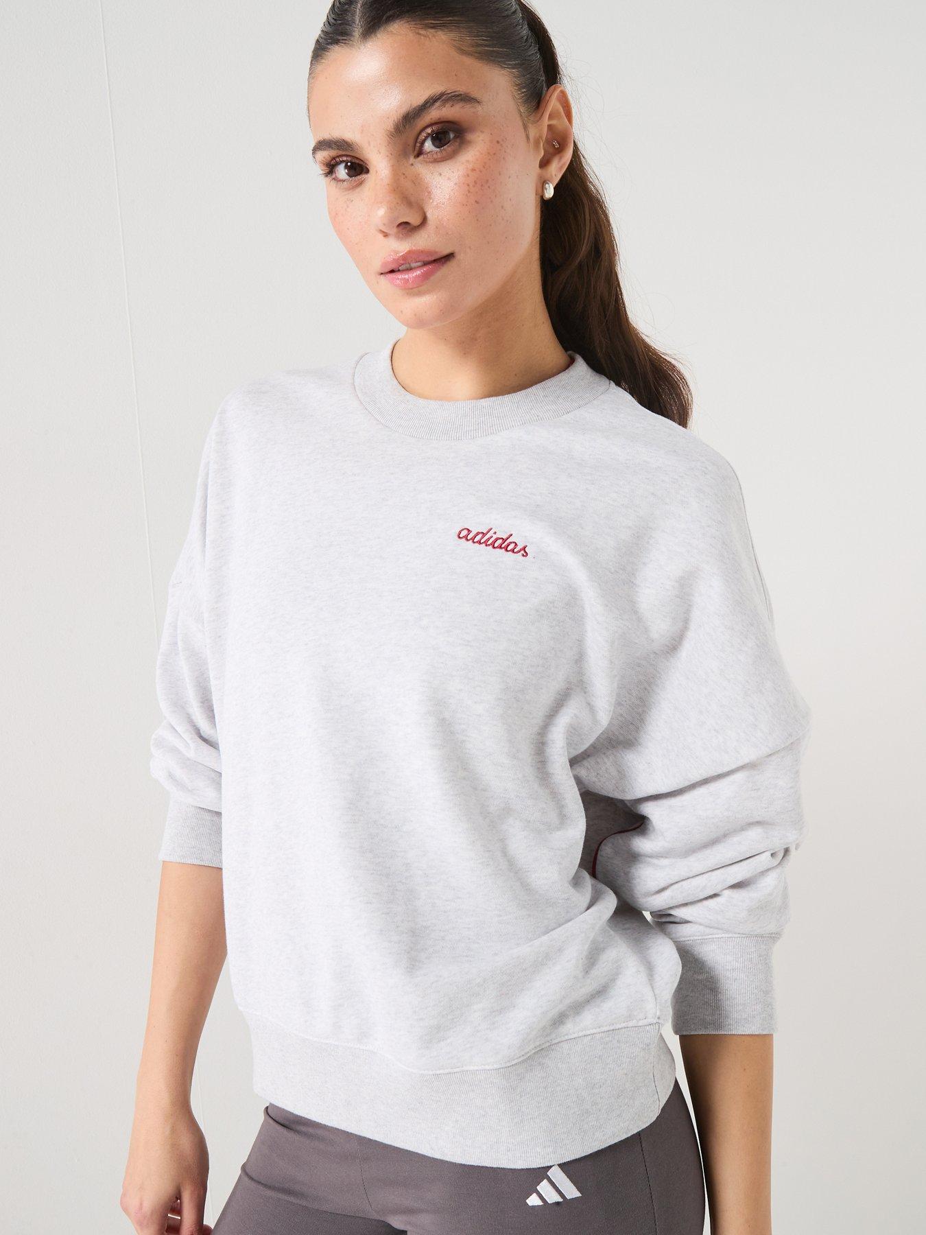 adidas Sportswear Women's Seasonal Essentials Colourpop Sweatshirt With Embroidered Graphic - Grey