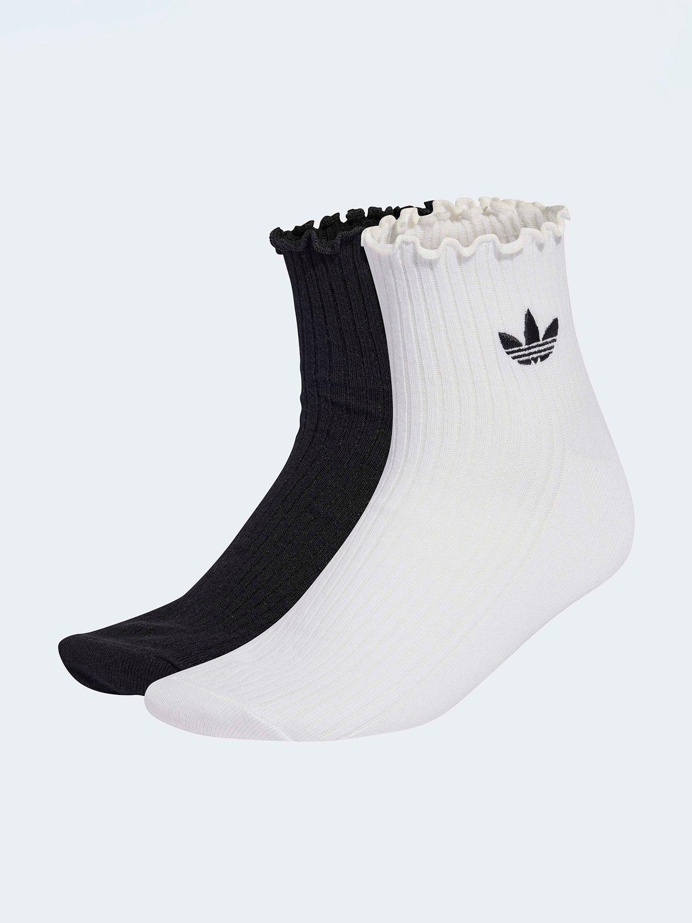adidas Originals Unisex Ruffle 1/4 Sock 2 Pack -Multi