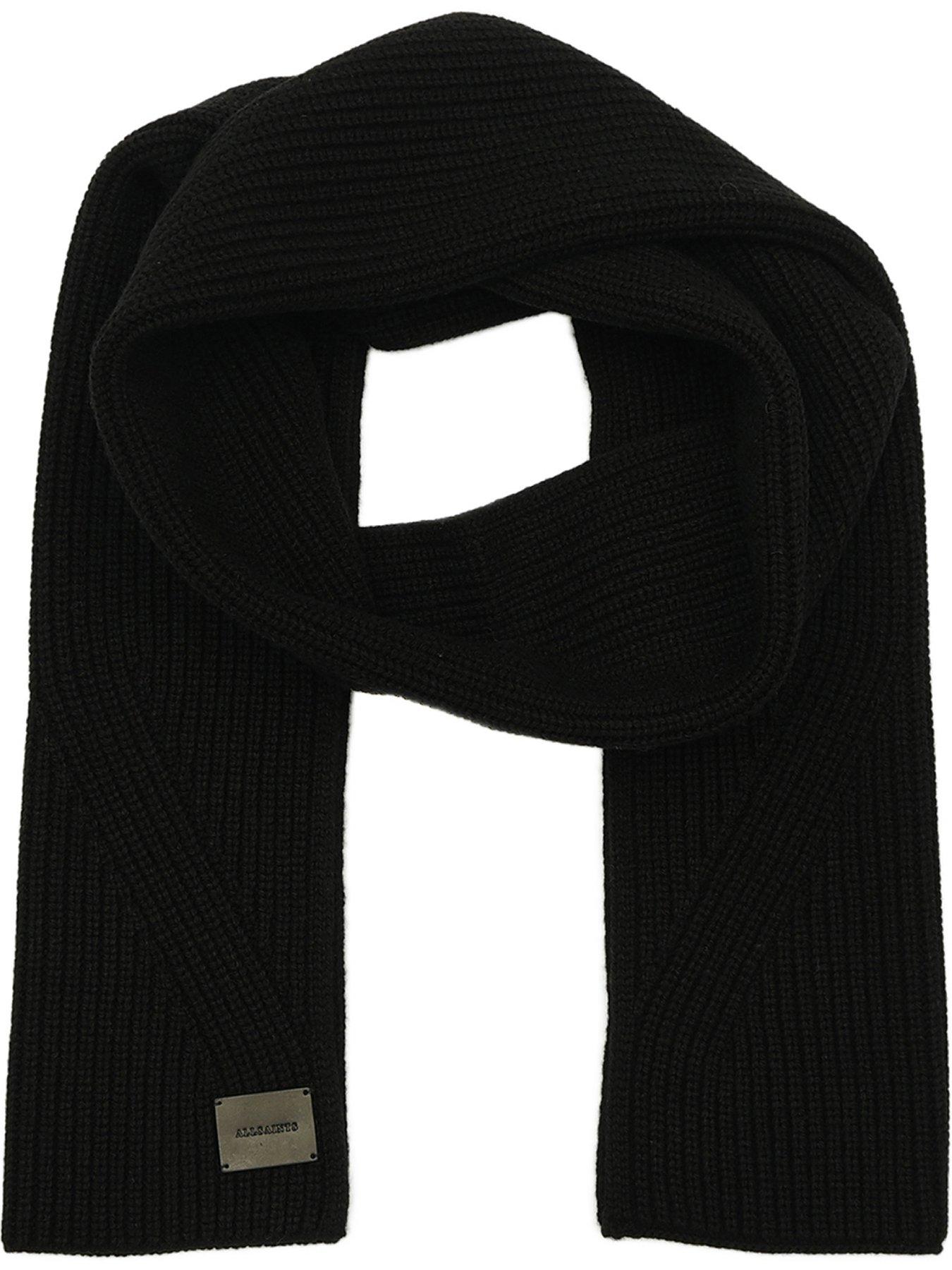 AllSaints Traveling Rib Knit Scarf - Black