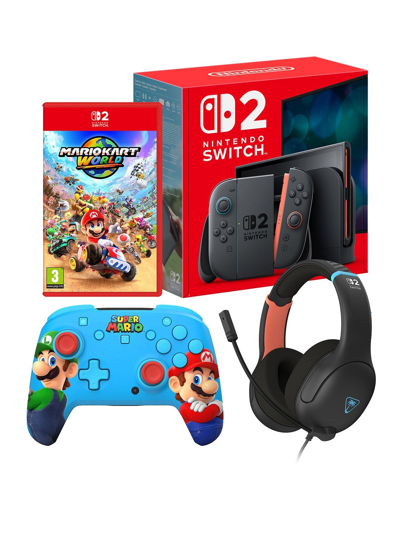 Nintendo Switch 2 Nintendo Switch 2 + Mario Kart World + Airlite Fit Headset NS2 Charcoal Black + Rematch Wireless NS2 Mario  &  Luigi