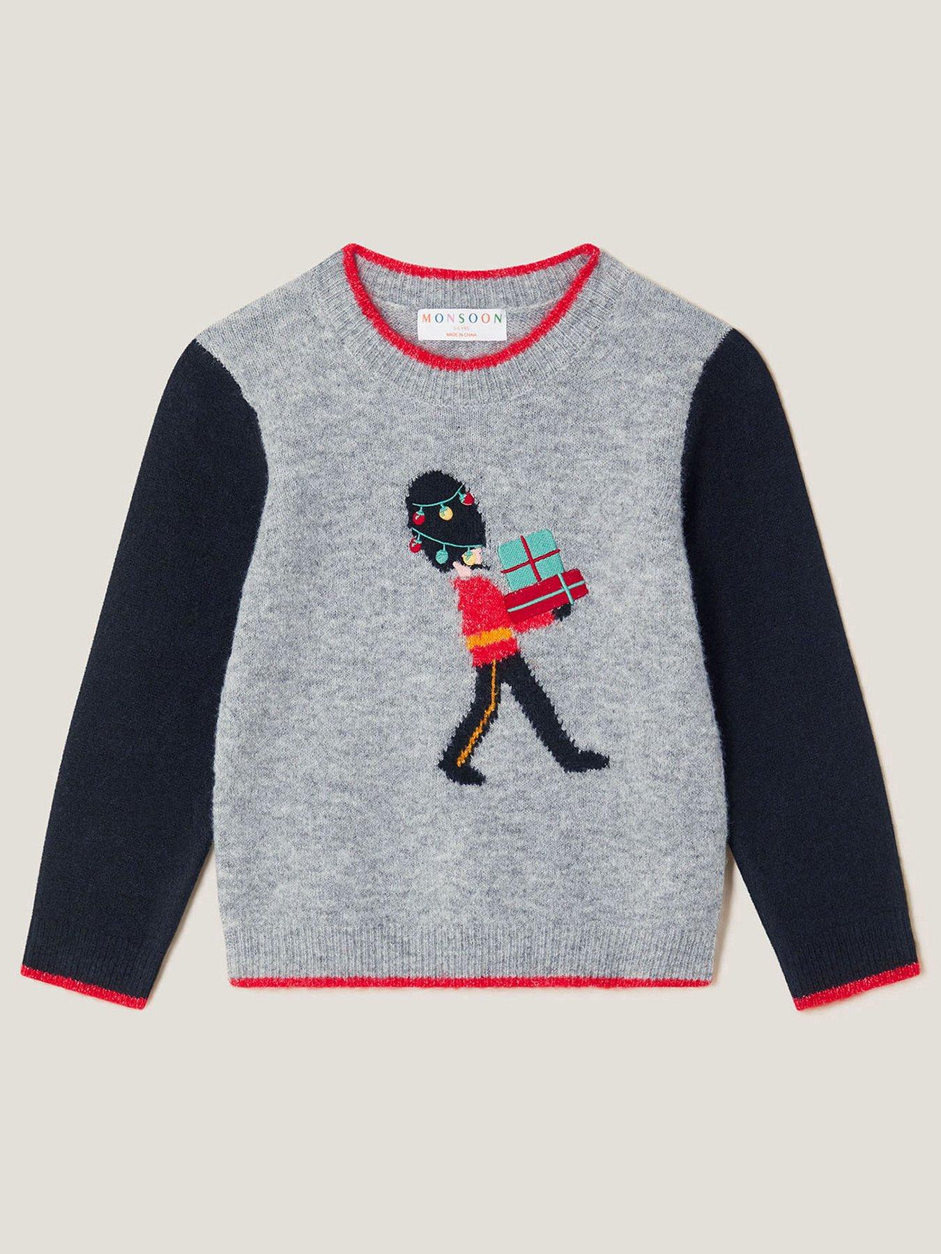 Monsoon Boys King's Guard Christmas Jumper - Grey