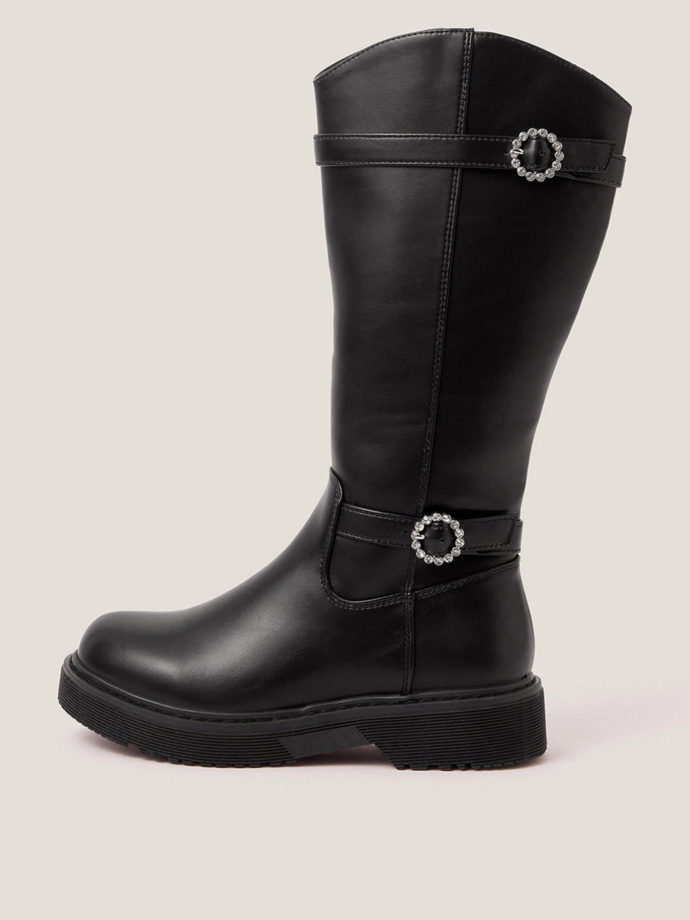 monsoon-girls-diamante-buckle-knee-high-boots-black