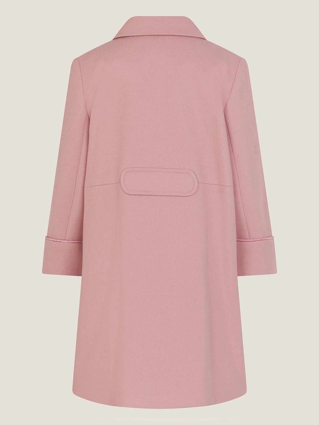  image of monsoon-girls-double-breasted-collar-coat-pink