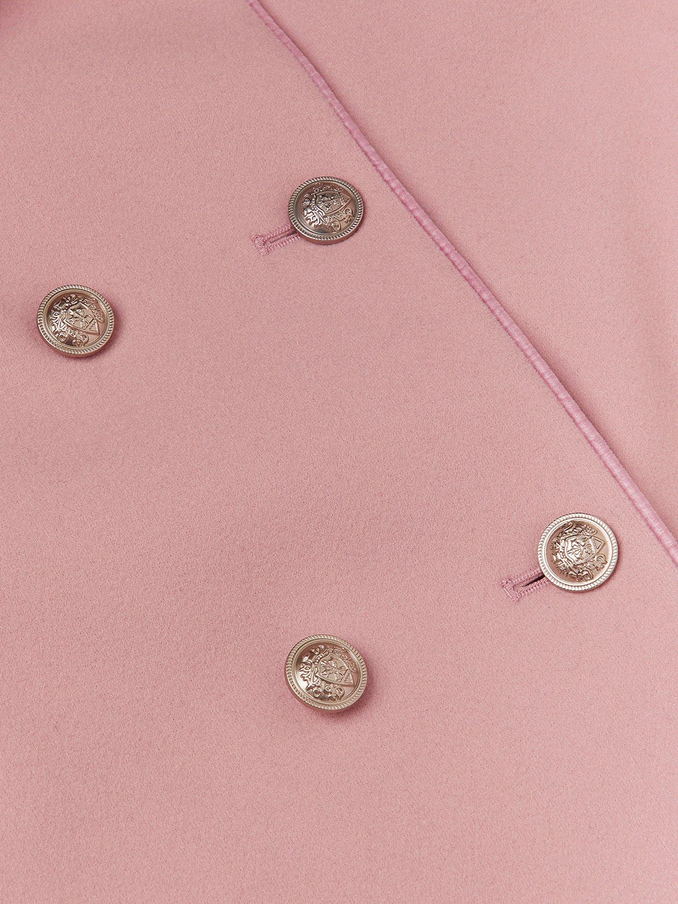  image of monsoon-girls-double-breasted-collar-coat-pink