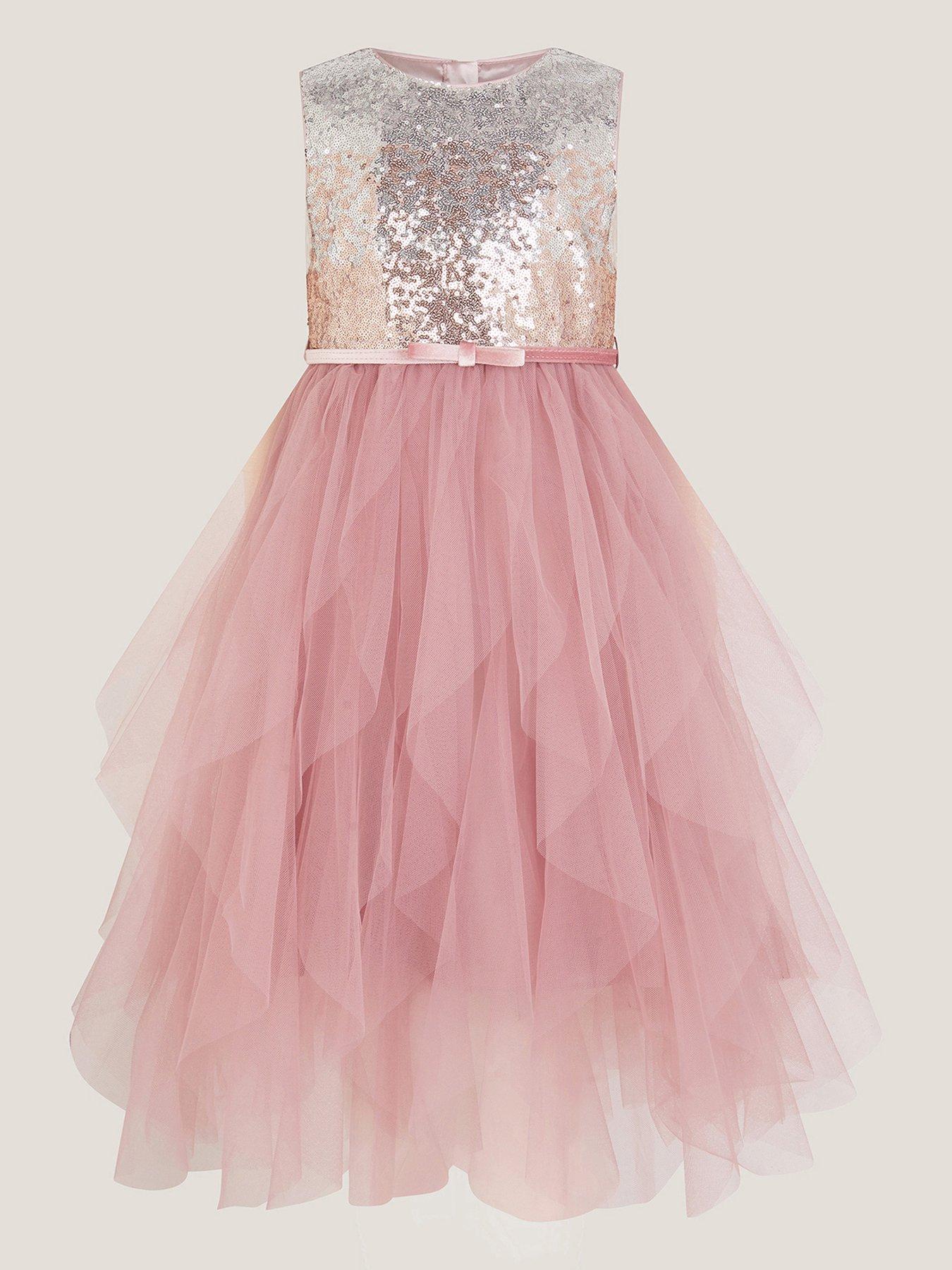  image of monsoon-girls-simone-sequin-tulle-ruffle-dress-pink