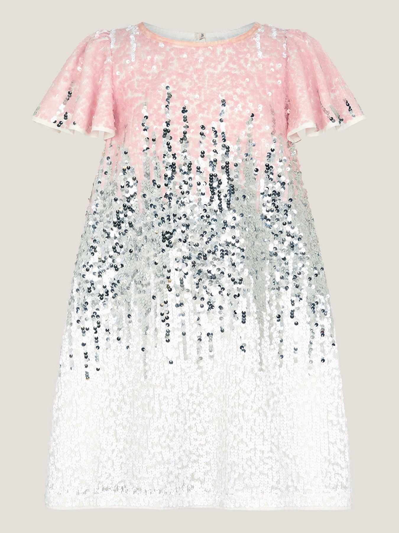 Image 2 of 4 of Monsoon Girls Sequin Ombre Dress - Multi