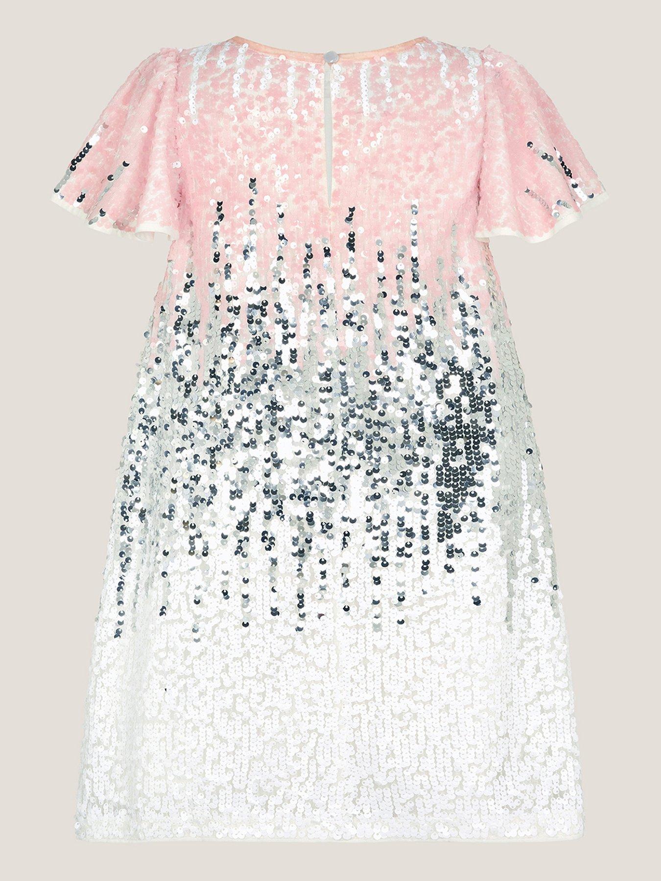 Image 3 of 4 of Monsoon Girls Sequin Ombre Dress - Multi