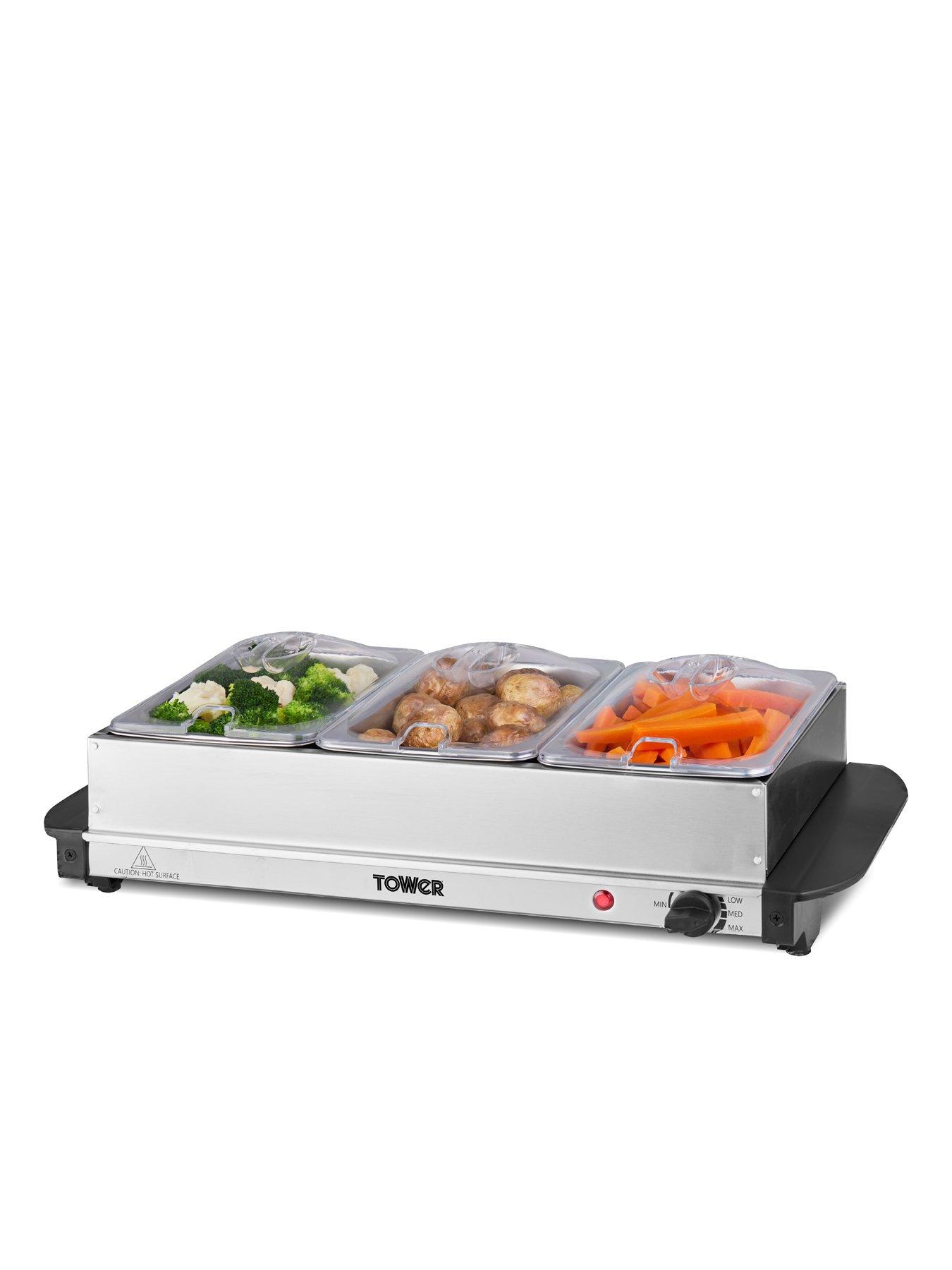  image of tower-t16150-buffet-server-with-3-x-15l-capacity-stainless-steel