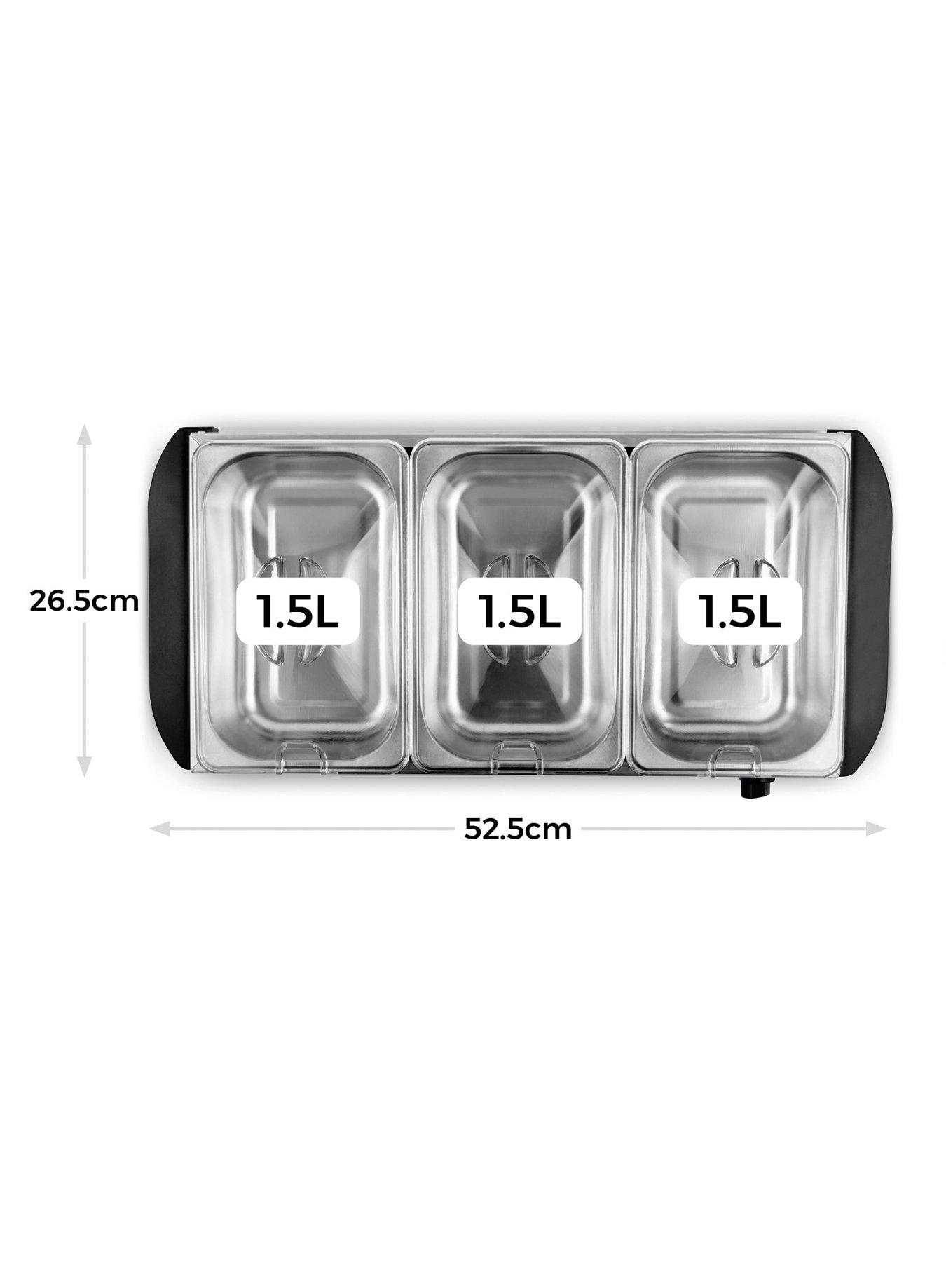  image of tower-t16150-buffet-server-with-3-x-15l-capacity-stainless-steel