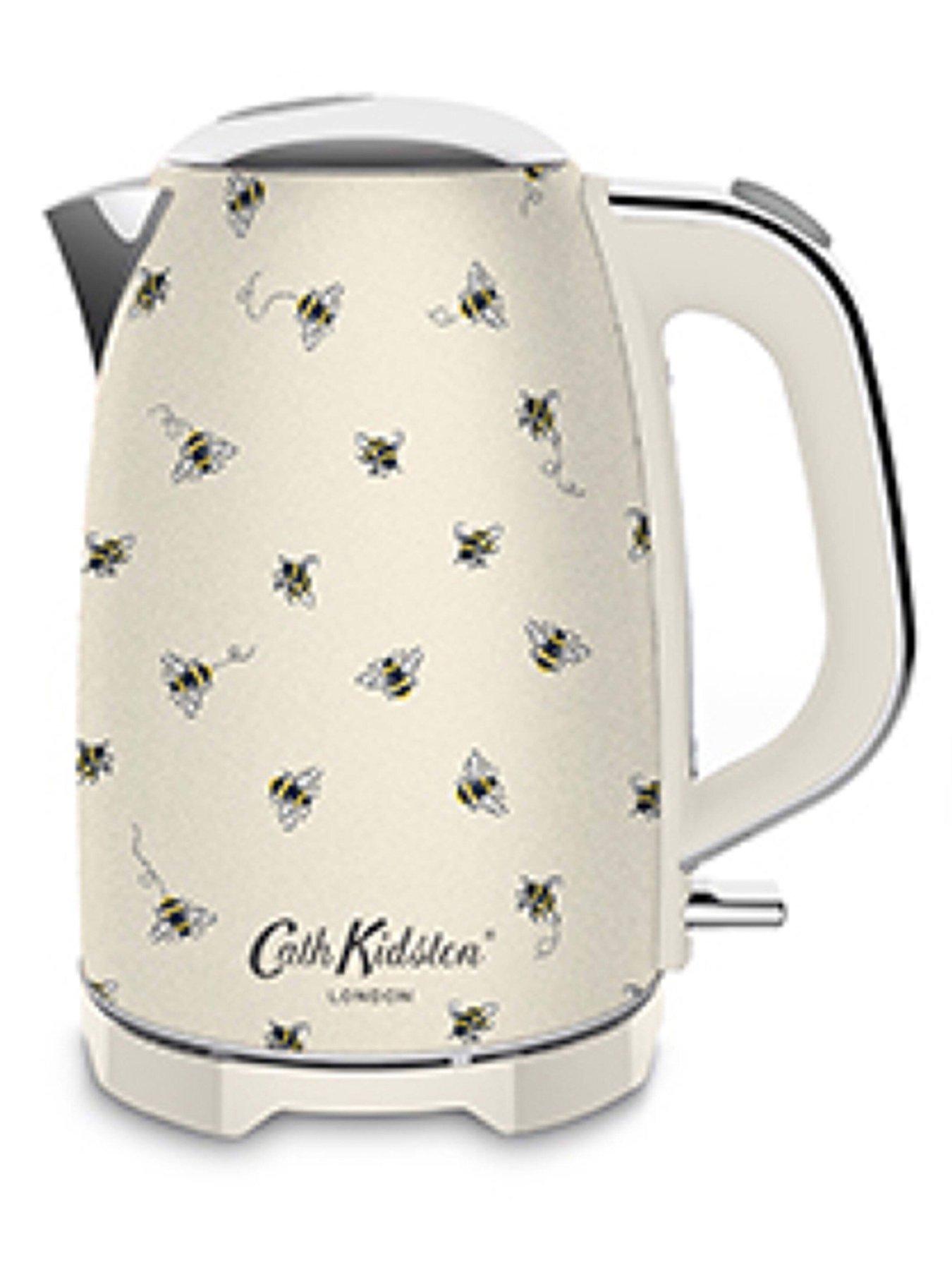 Image 2 of 6 of Laura Ashley Kath Kidston 4-Slice Toaster and Kettle&nbsp;Twin Pack -&nbsp;Cream with Bees
