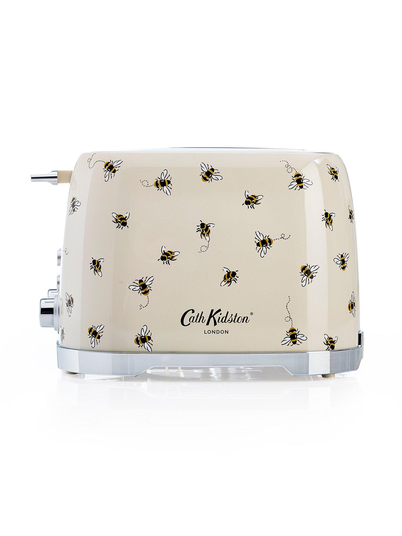 Image 3 of 6 of Laura Ashley Kath Kidston 4-Slice Toaster and Kettle&nbsp;Twin Pack -&nbsp;Cream with Bees
