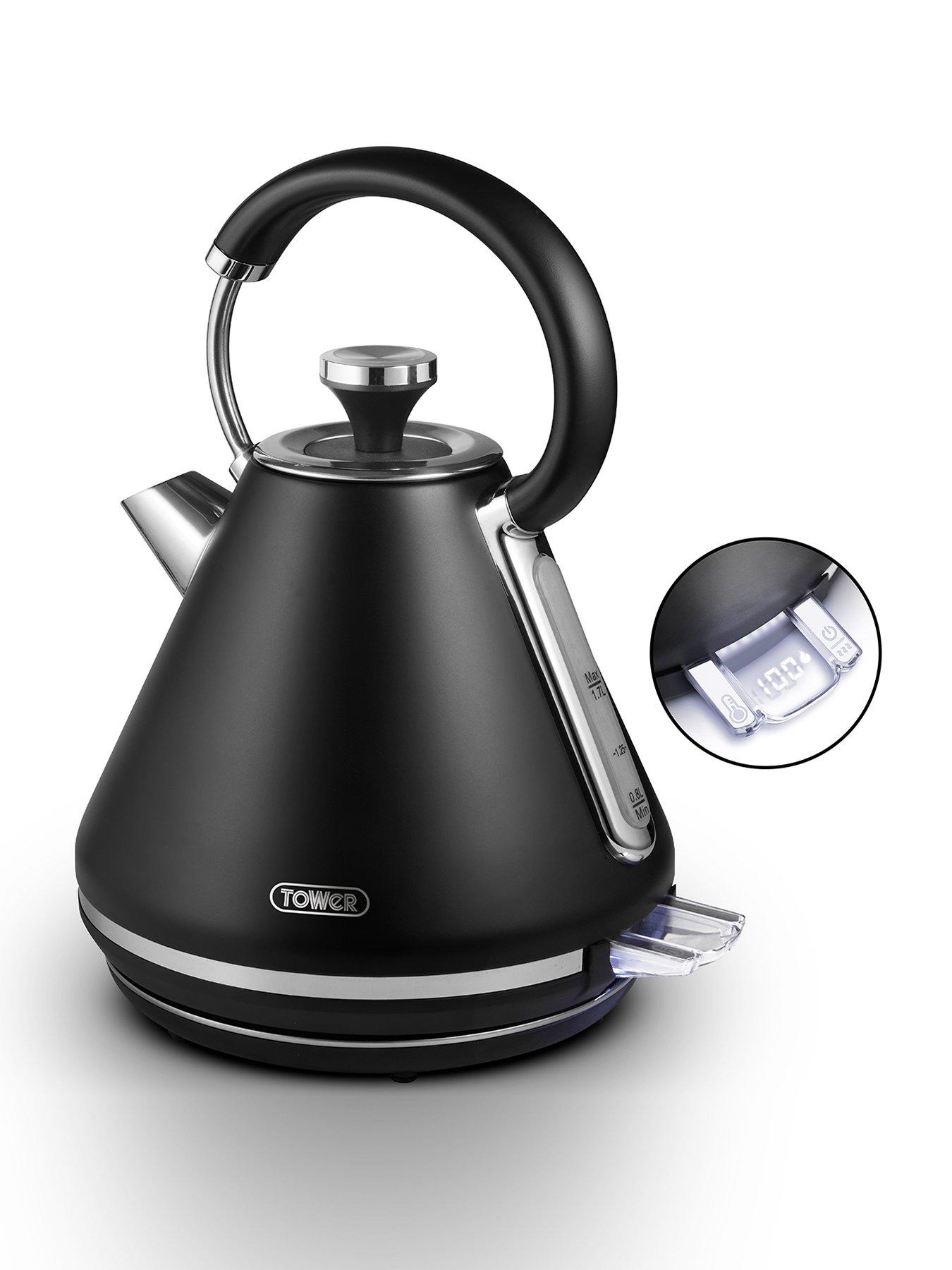 Image 1 of 7 of Tower Mirage 1.7L Digital Kettle with Variable Temperature Function 3kW Black with Chrome Accents
