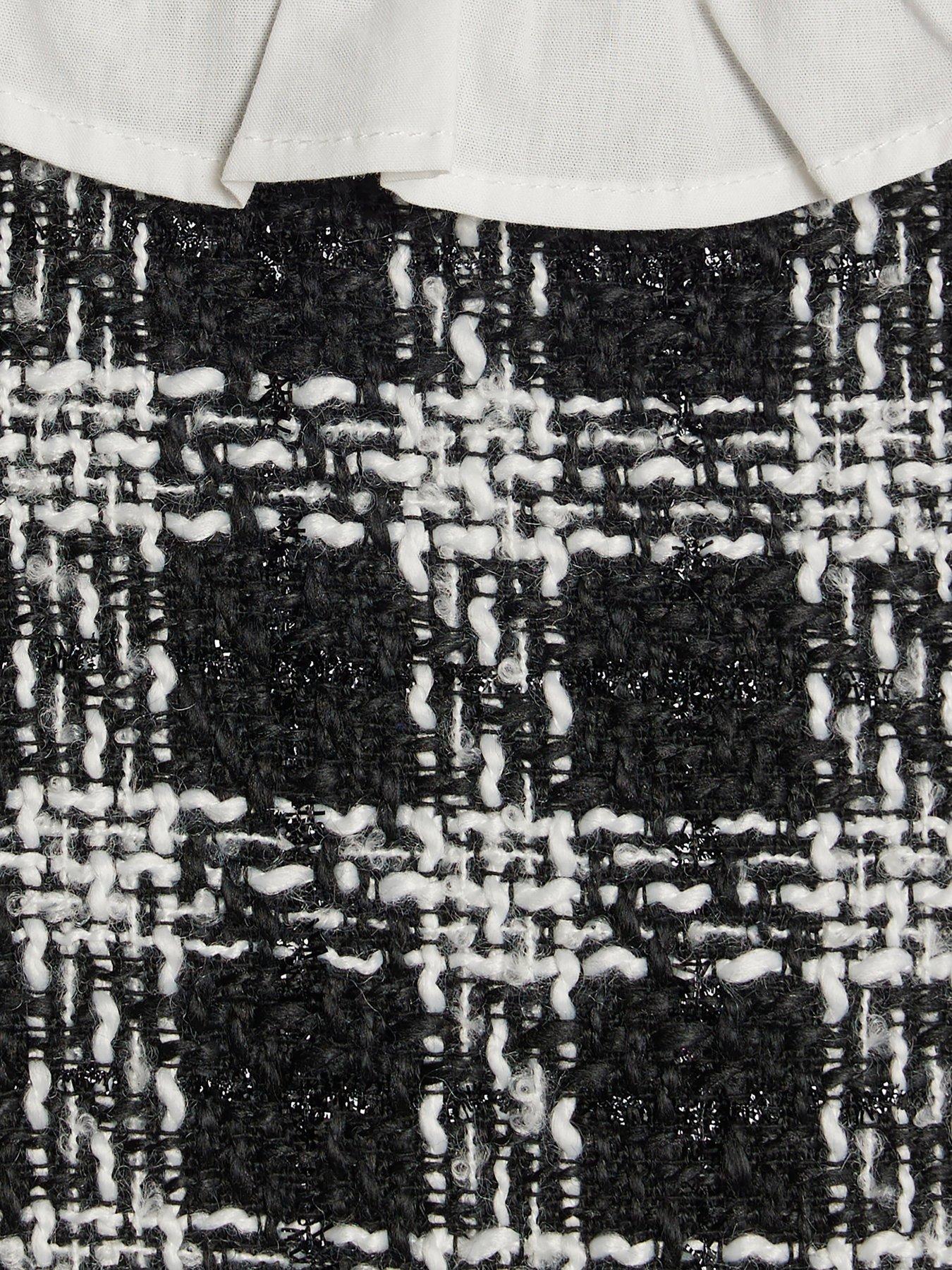  image of river-island-mini-girls-boucle-frill-peplum-top-black