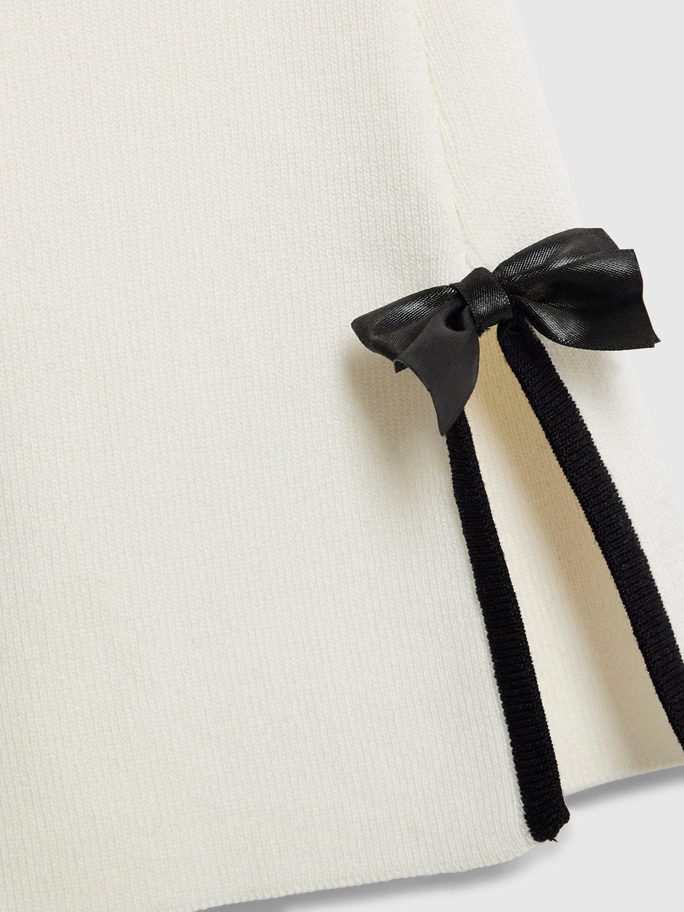 Image 4 of 5 of River Island Older Girls Bow Martini Trouser Set - Cream