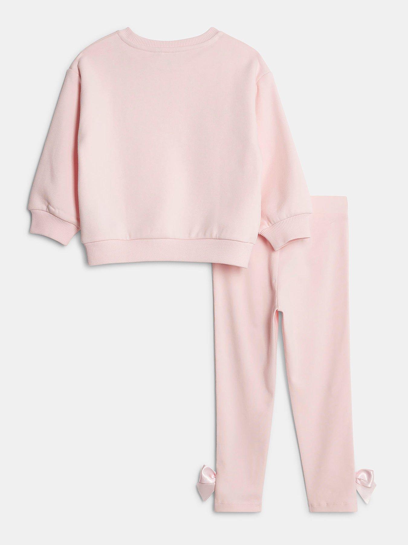  image of river-island-mini-mini-girls-river-island-bow-t-shirt-set-pink