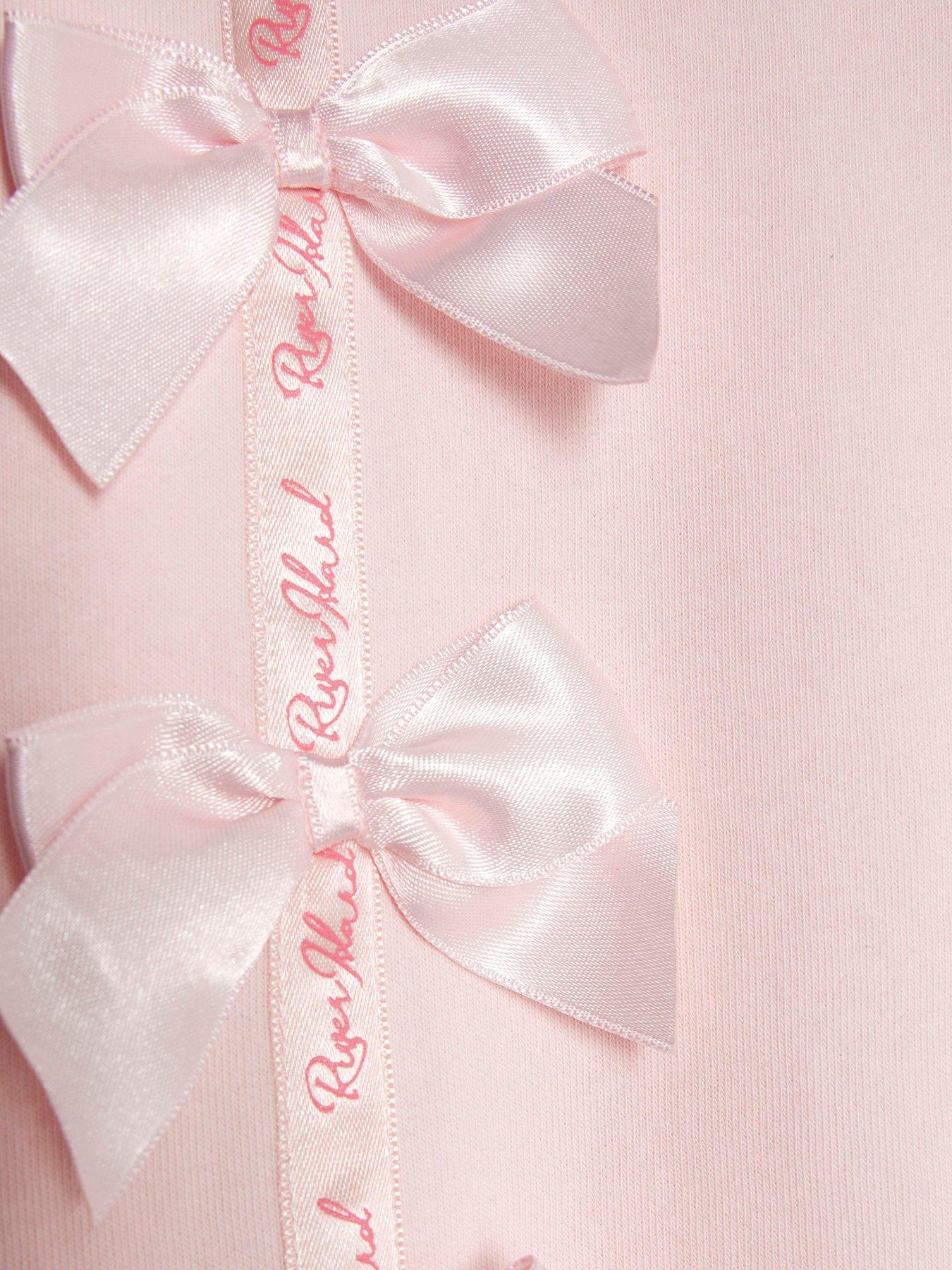  image of river-island-mini-mini-girls-river-island-bow-t-shirt-set-pink