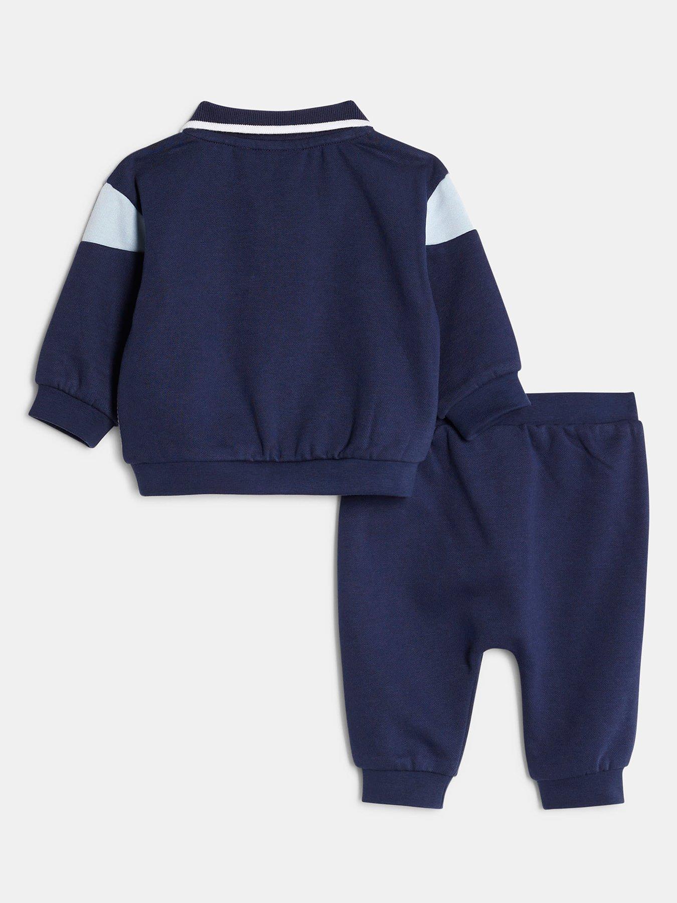  image of river-island-baby-baby-boys-colour-block-sweatshirt-set-blue