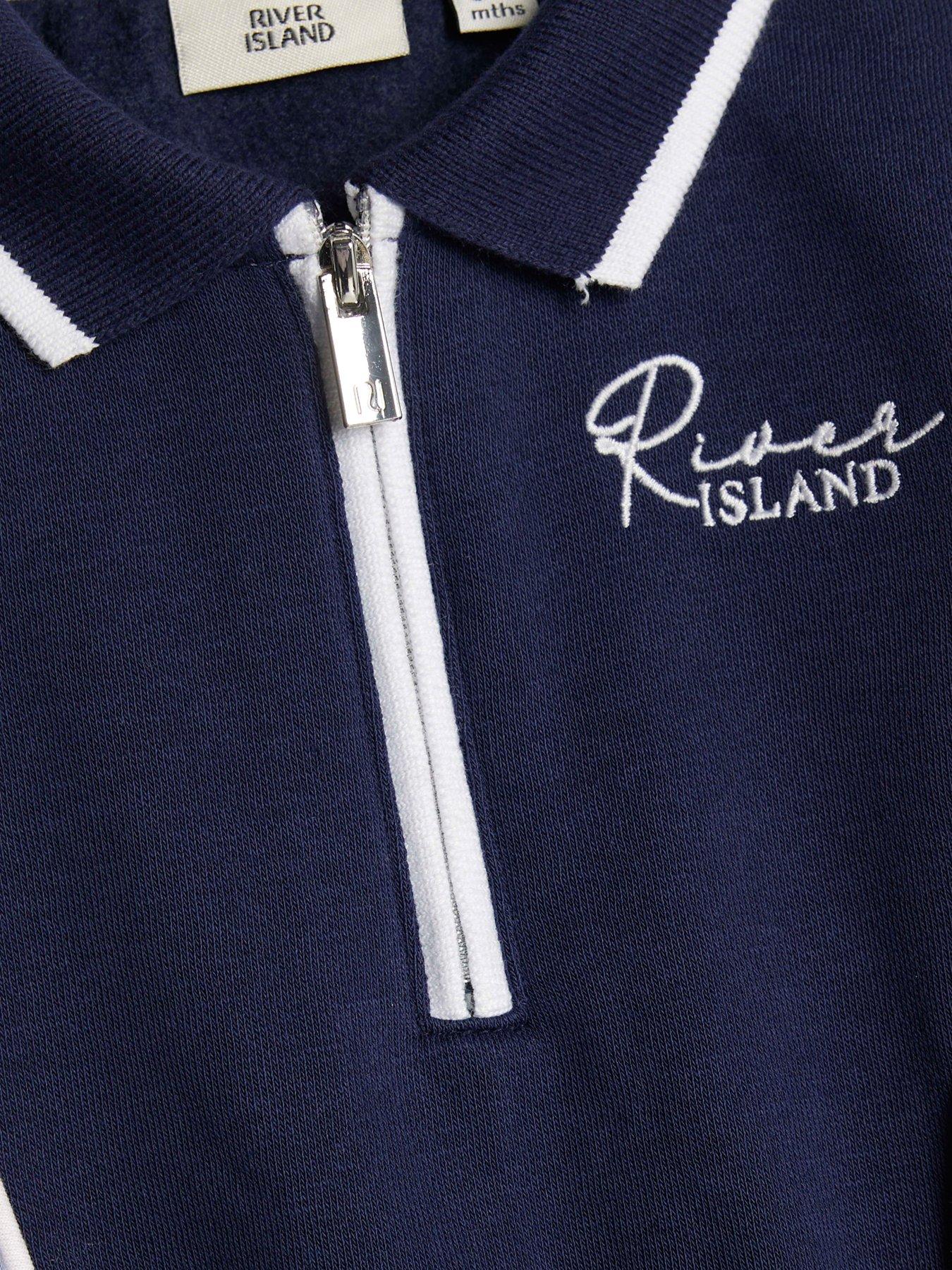  image of river-island-baby-baby-boys-colour-block-sweatshirt-set-blue