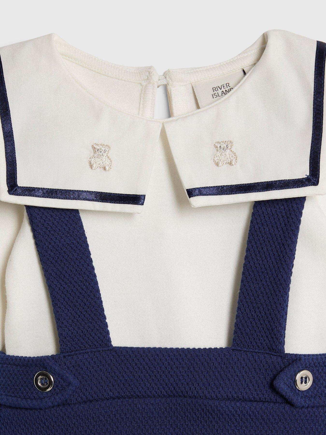  image of river-island-baby-boys-sailor-collar-short-set-navy