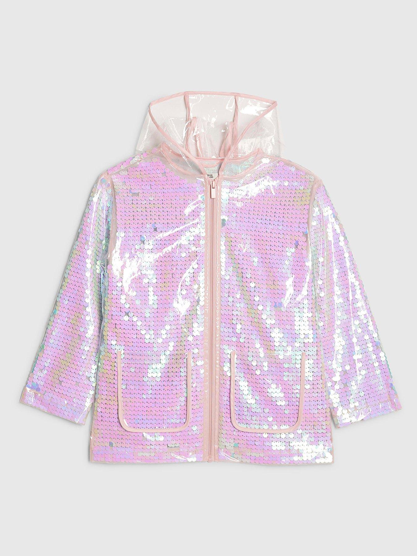 river-island-older-girls-sequin-rain-mac-pink