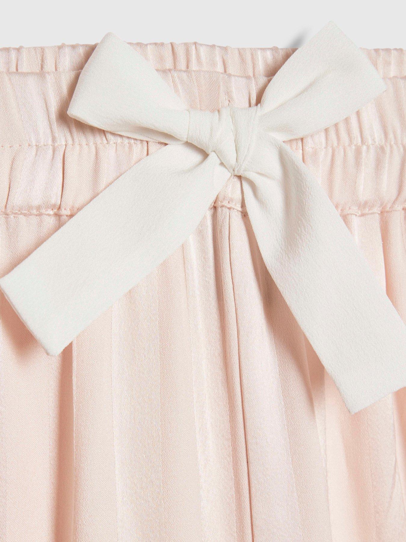  image of river-island-older-girls-corsage-satin-pyjamas-set-pink