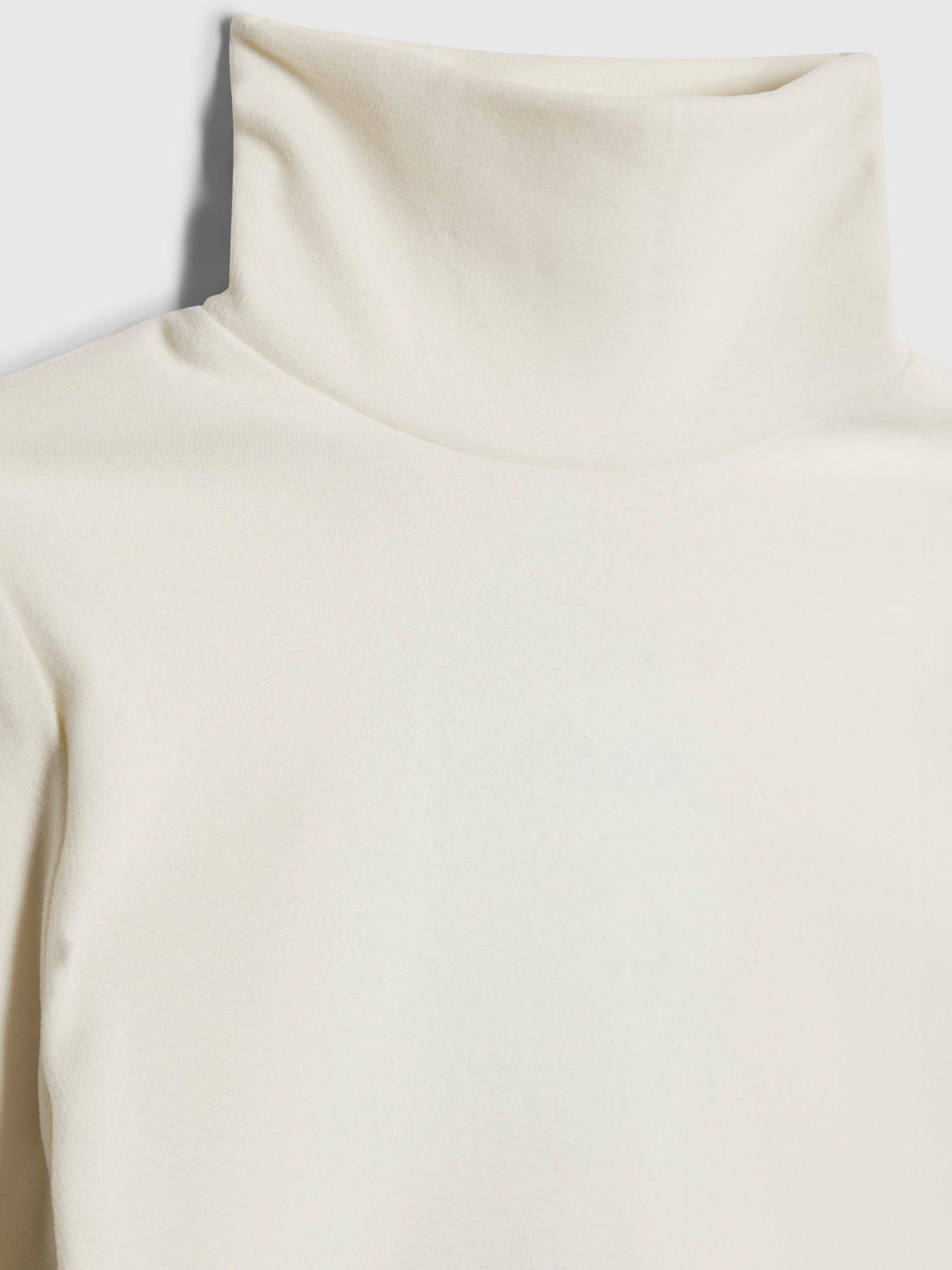  image of river-island-older-girls-cosy-bow-long-sleeved-top-cream