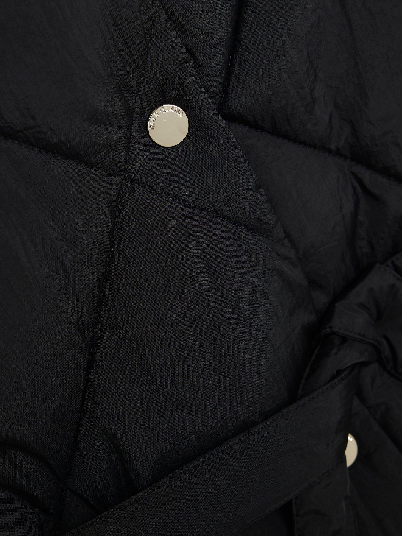  image of river-island-older-girls-belted-hooded-gilet-black