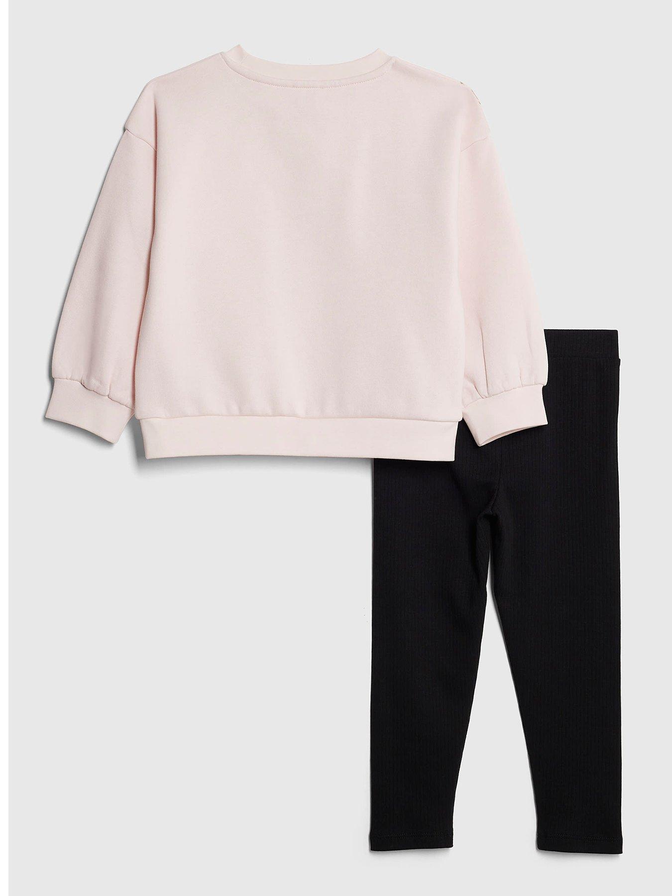 back image of river-island-mini-girls-bow-sweatshirt-set-pink