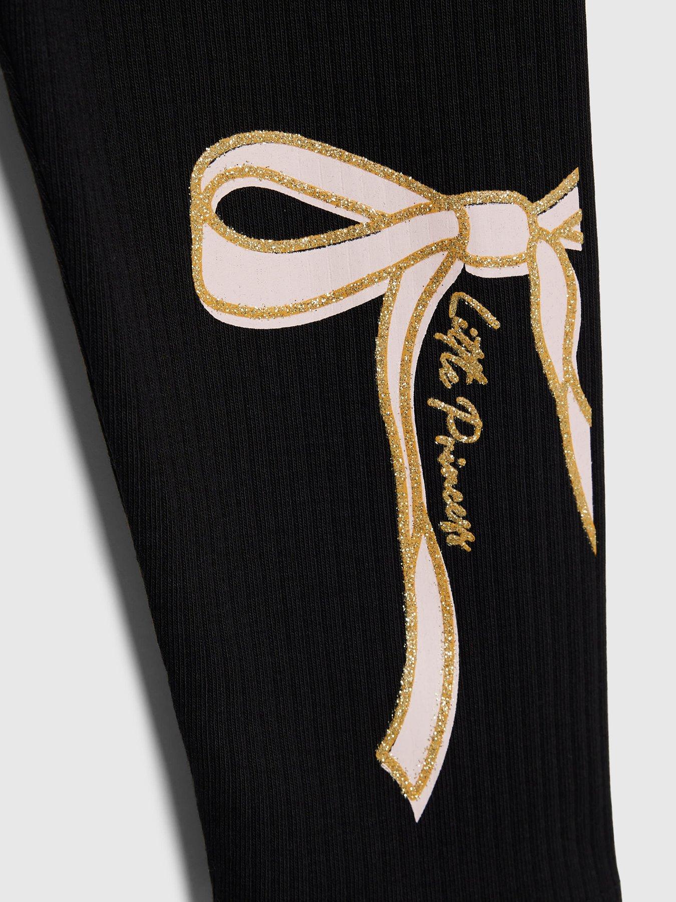  image of river-island-mini-girls-bow-sweatshirt-set-pink