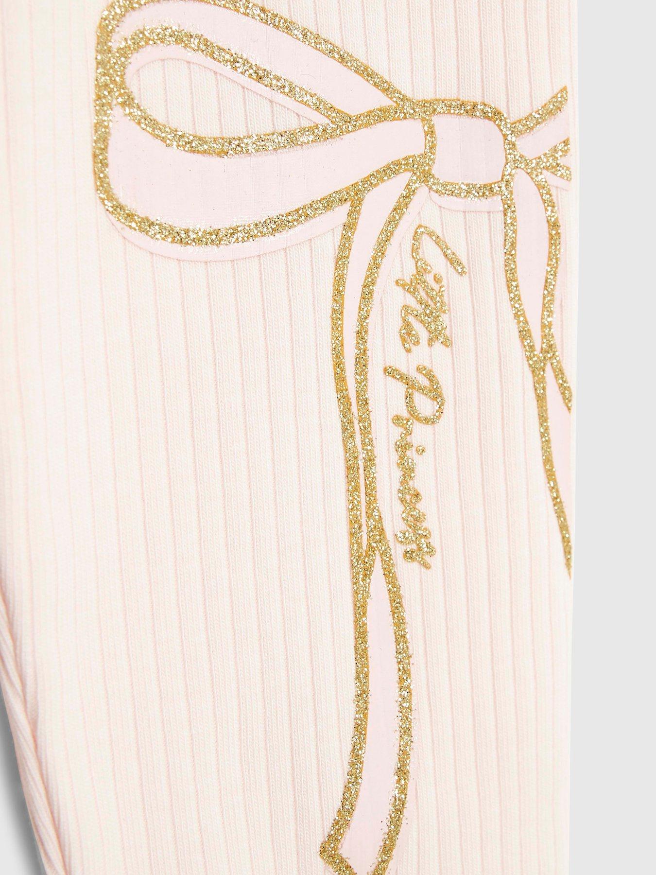  image of river-island-mini-girls-bow-sweatshirt-set-black