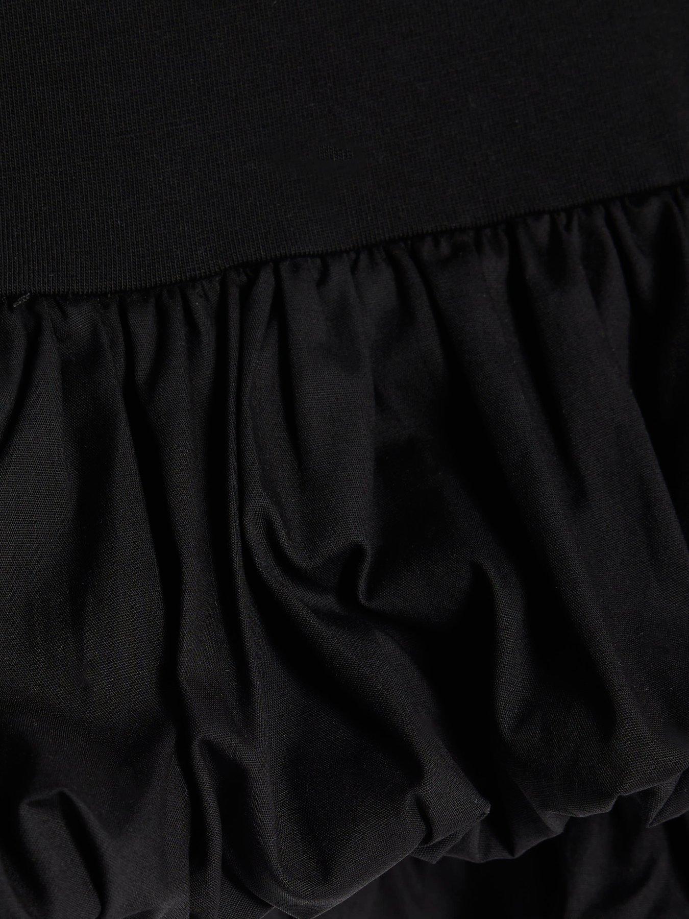  image of river-island-older-girls-bow-bubble-hem-tank-top-black