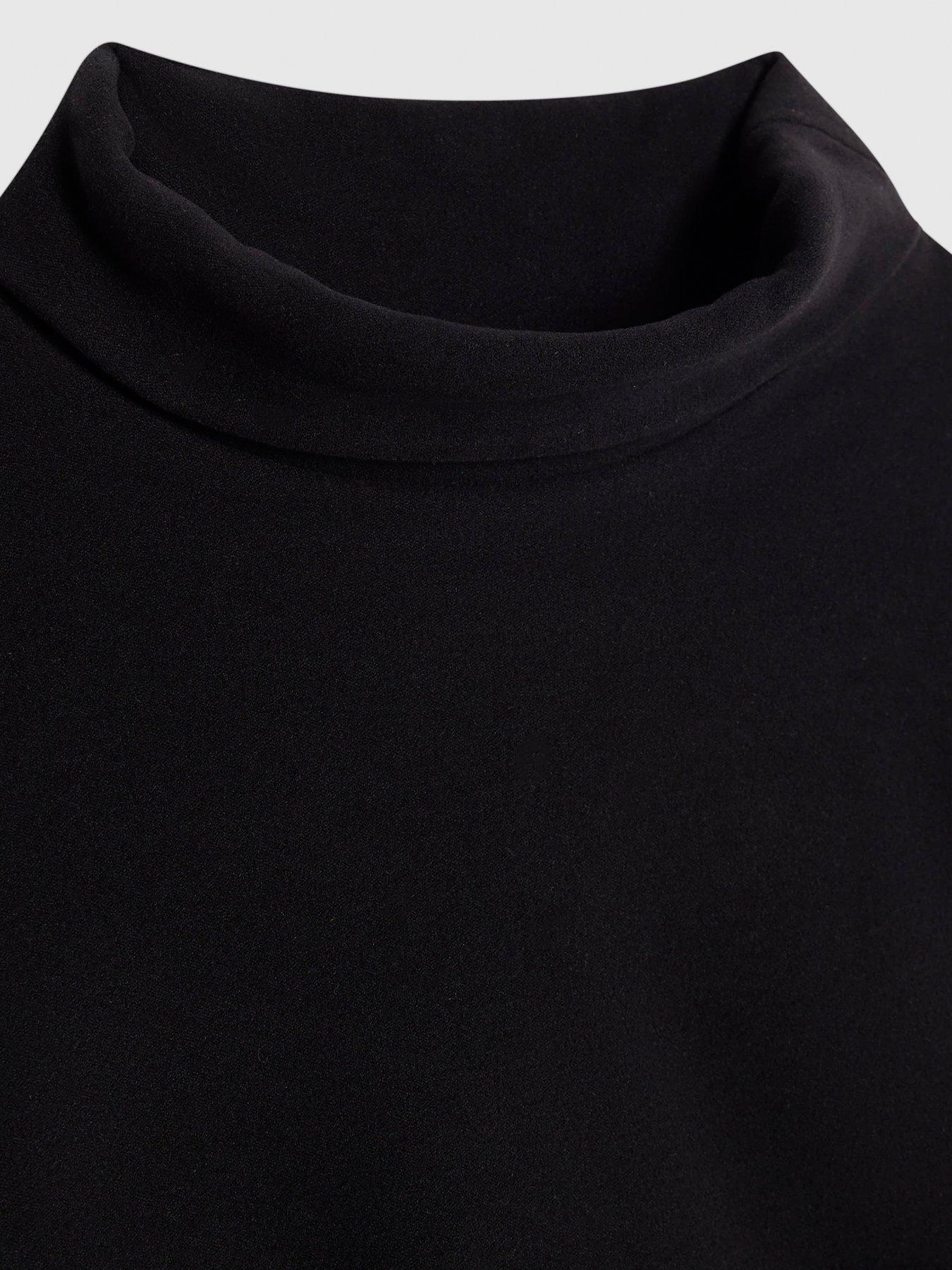  image of river-island-older-girls-bow-posh-cosy-top-black