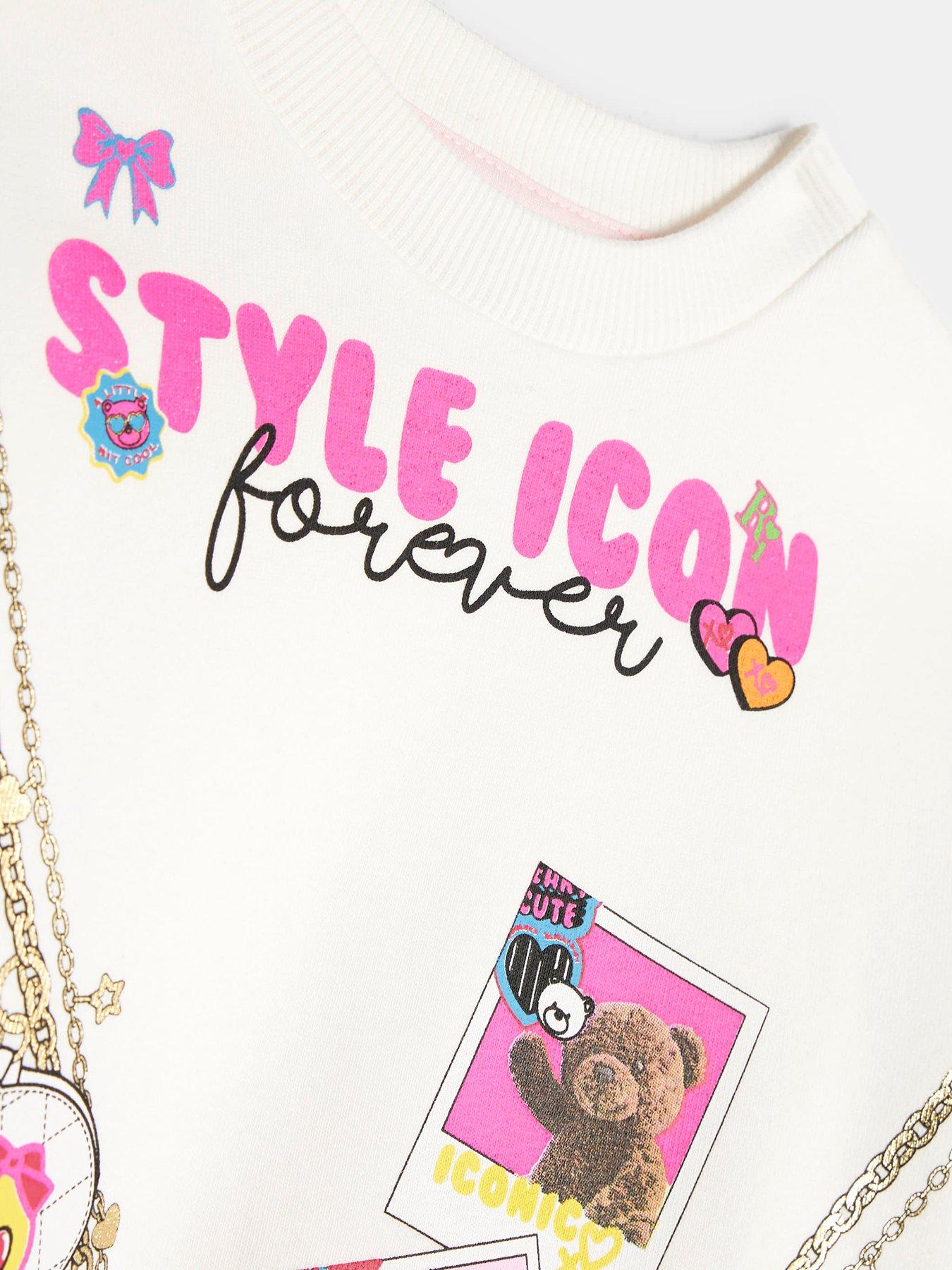  image of river-island-mini-mini-girls-camera-bag-style-icon-sweatshirt-set-beige