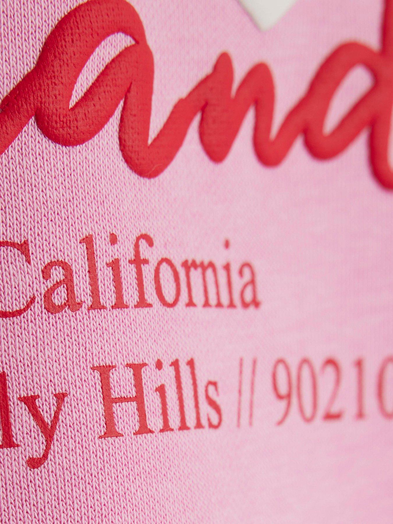  image of river-island-older-girls-longline-river-island-hooded-sweatshirt-pink